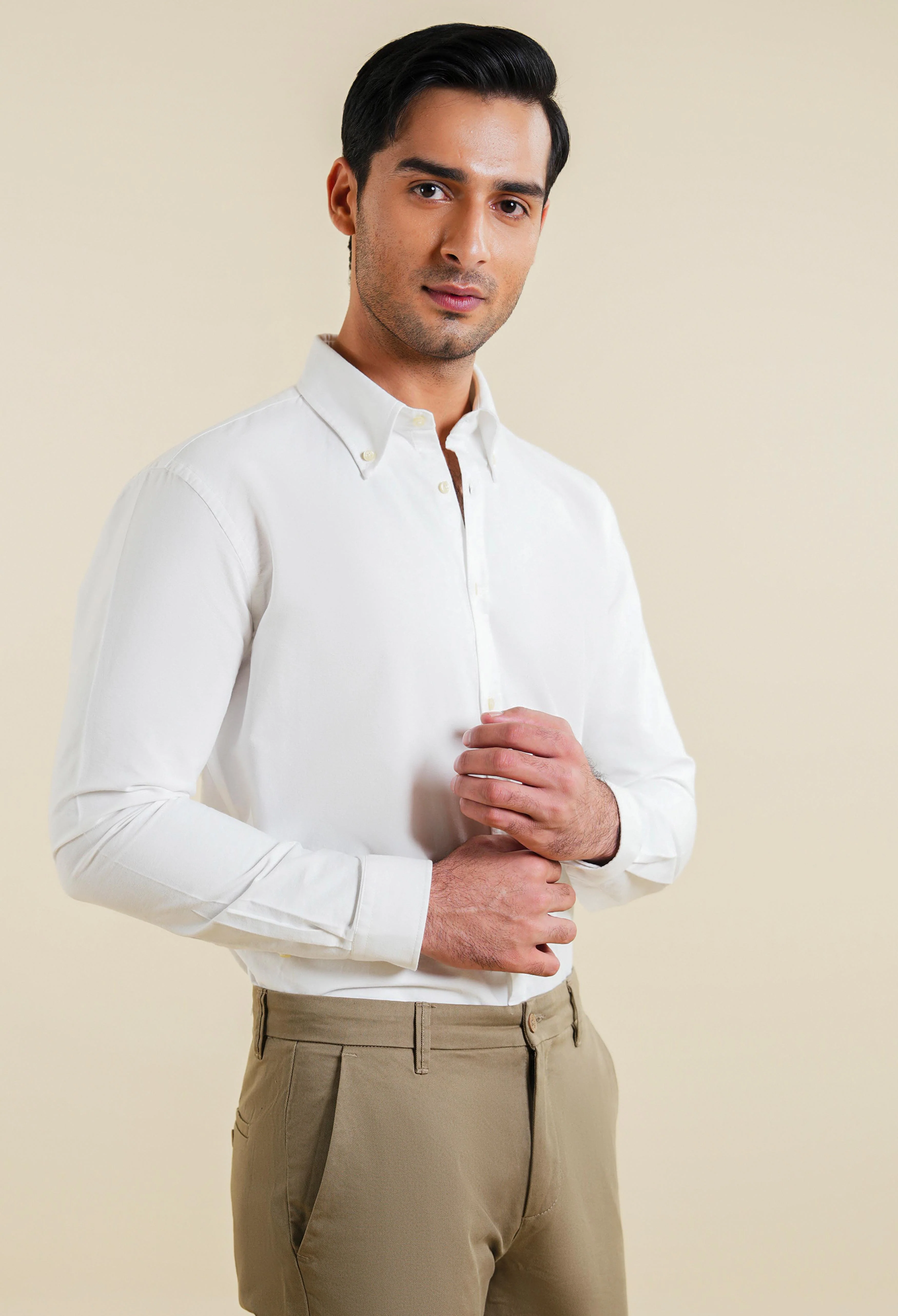 Cream Shell Oxford Shirt - Image 4