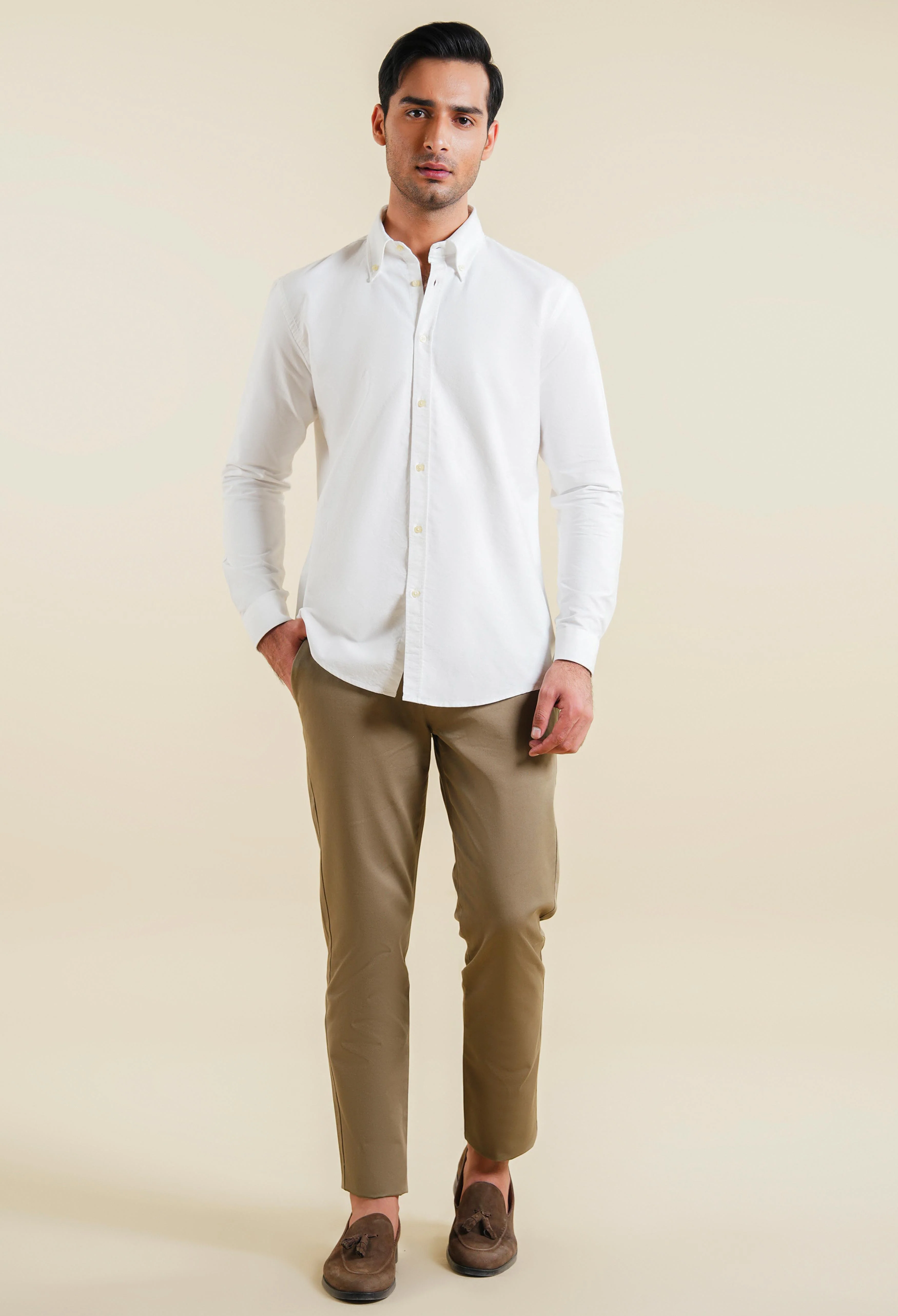 Cream Shell Oxford Shirt - Image 6