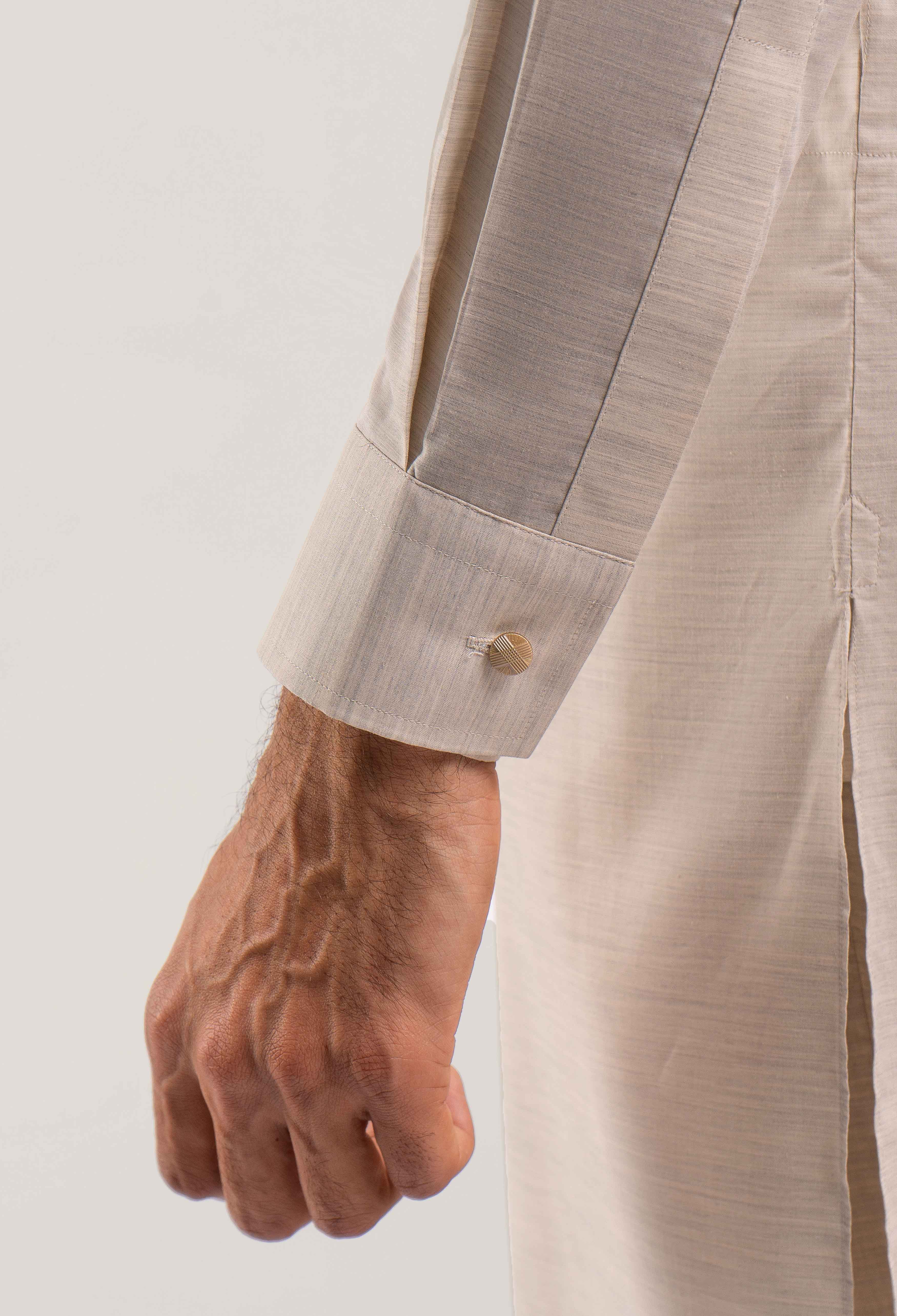 Cream White Cotton Kurta Pajama - Image 4