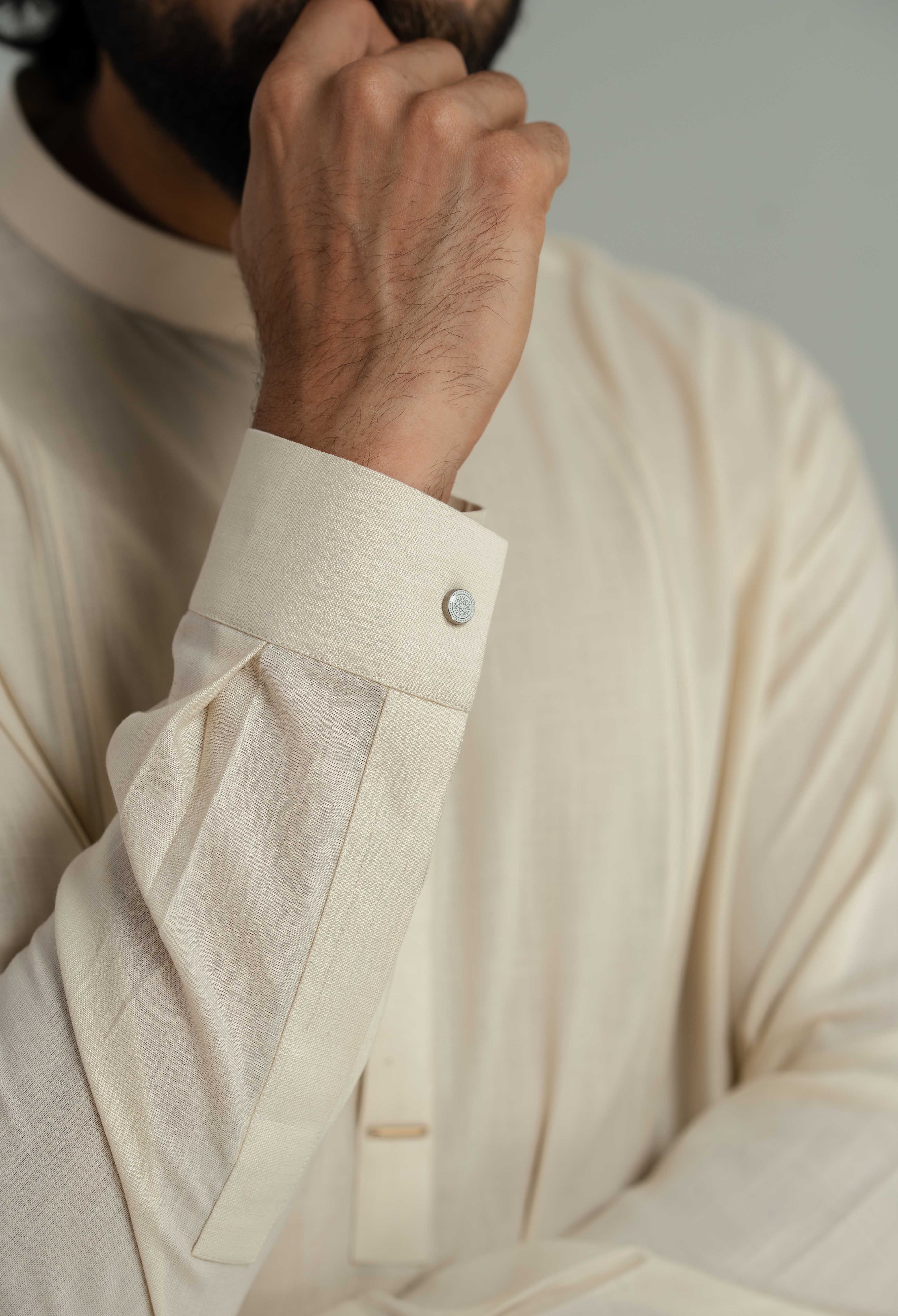 Creamy Beige Tencel Linen Cord's Set - Image 3