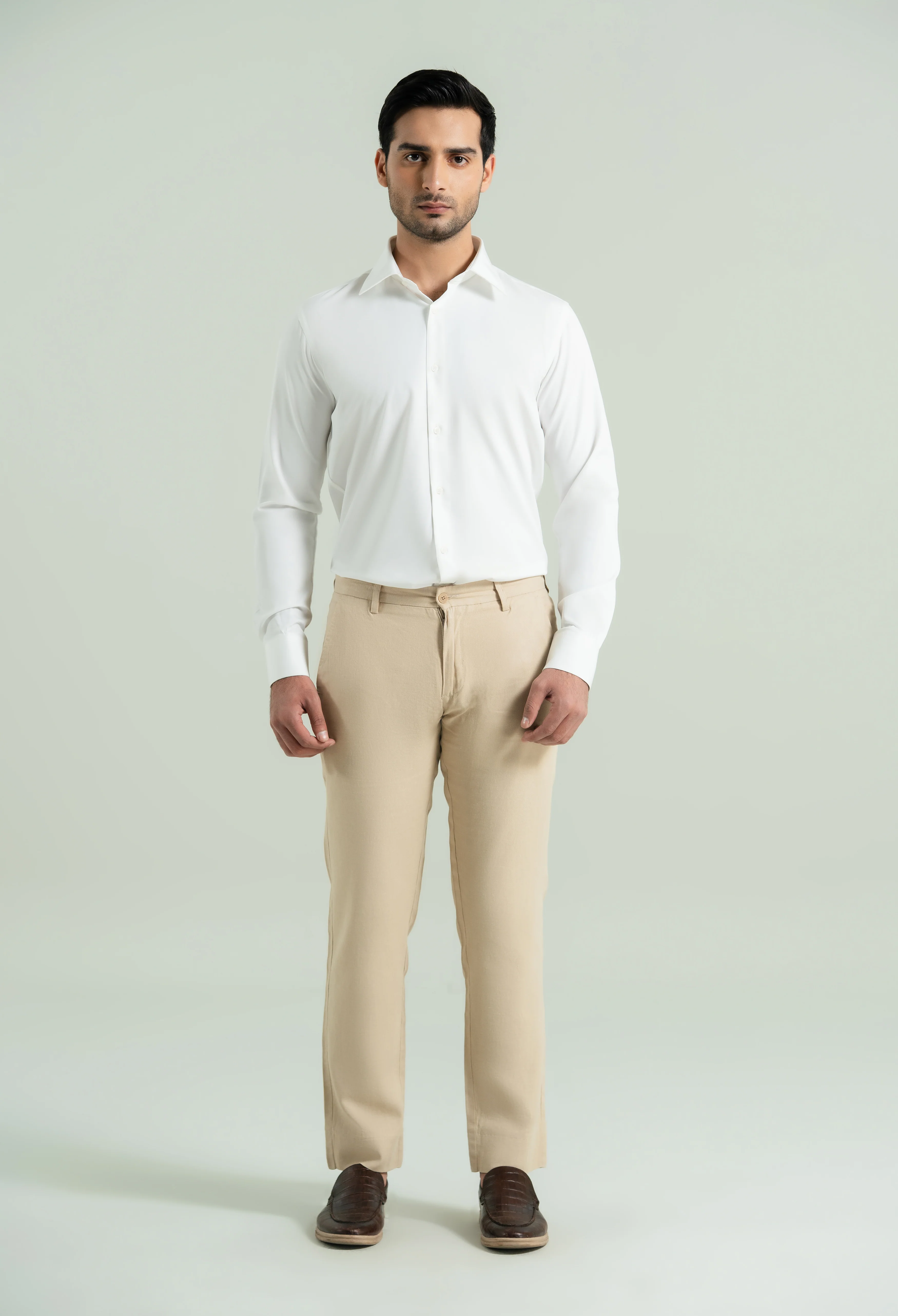 Creamy Off White Semi Formal Shirt - Image 5