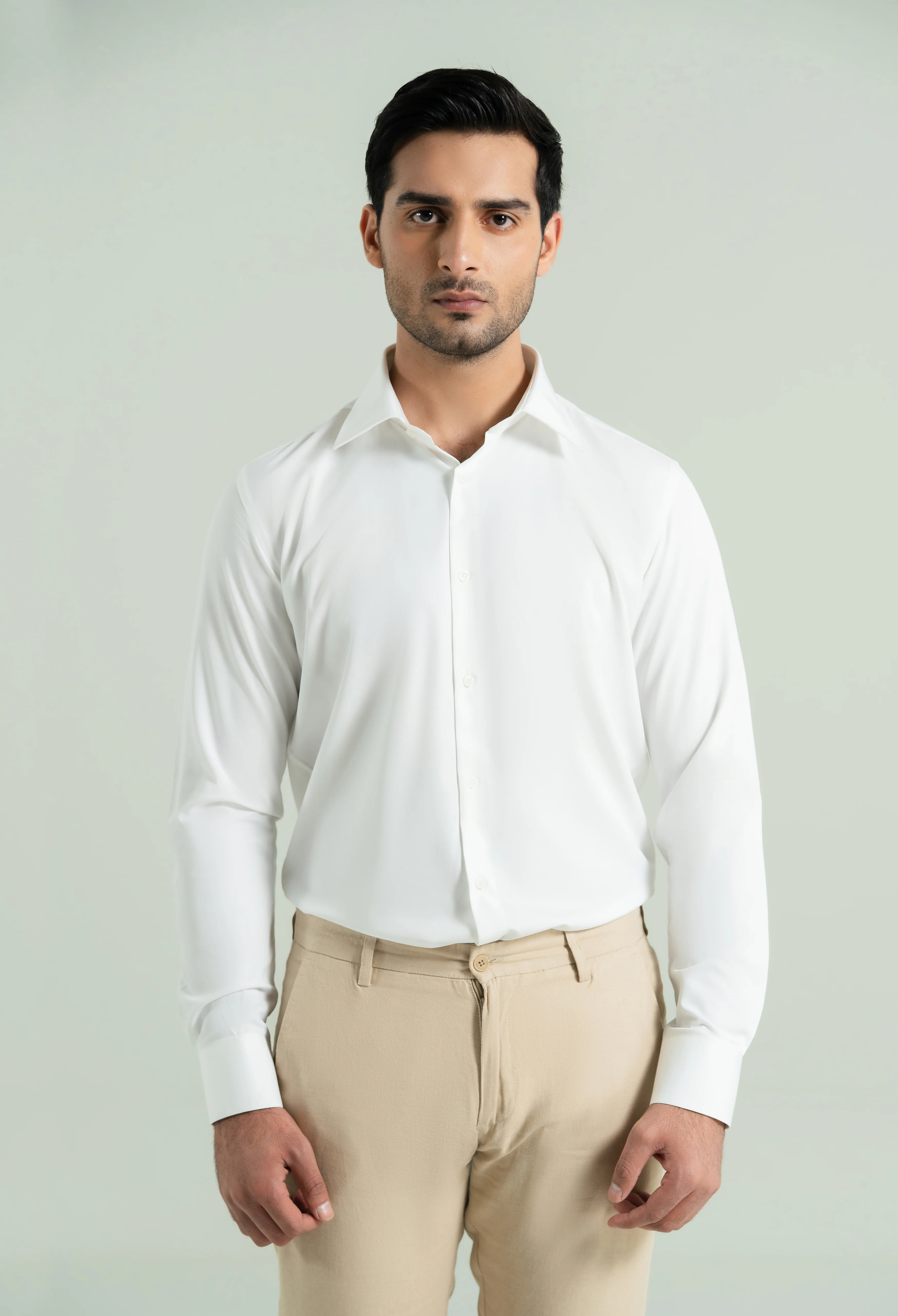 Creamy Off White Semi Formal Shirt - Image 6