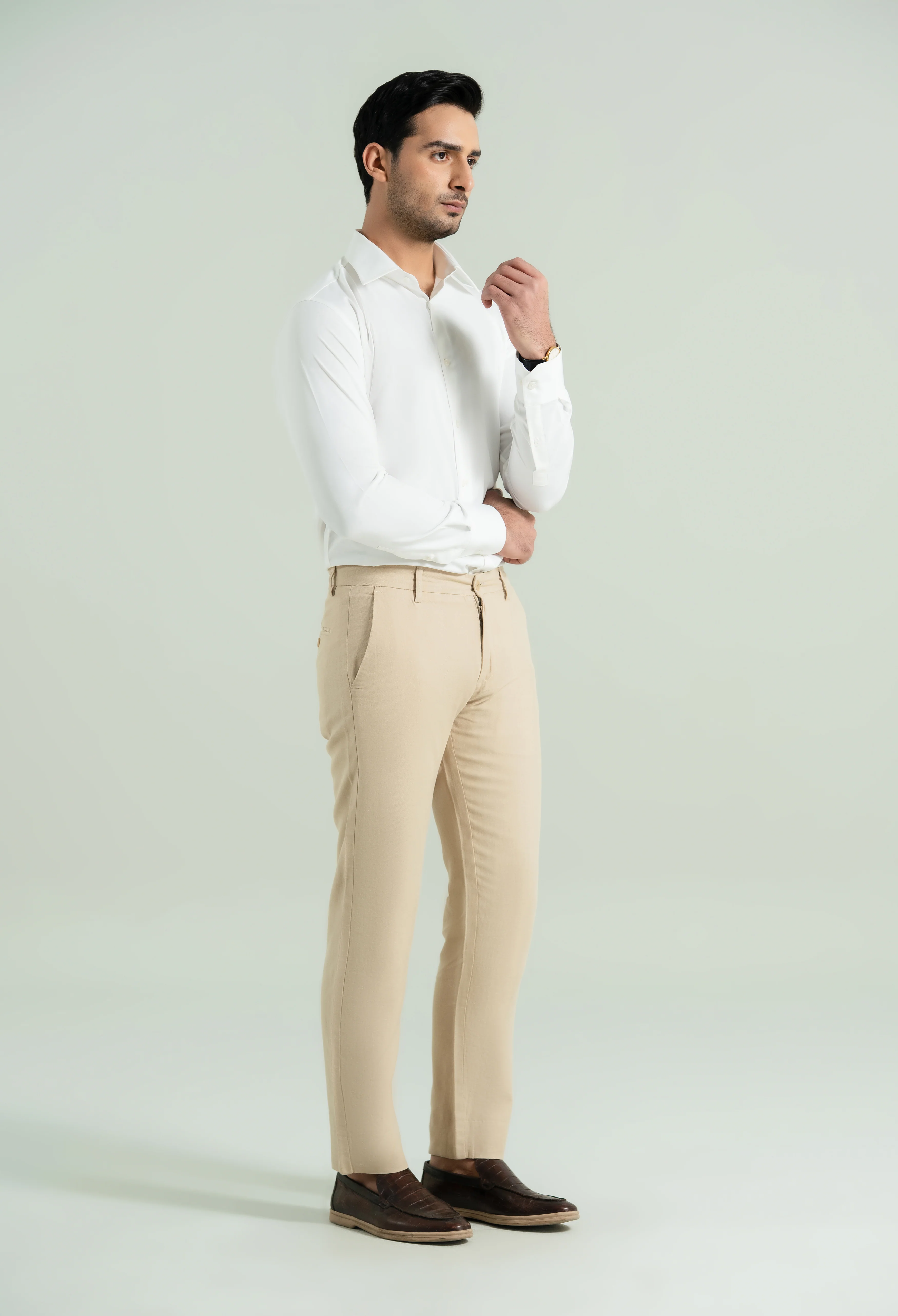 Creamy Off White Semi Formal Shirt - Image 7
