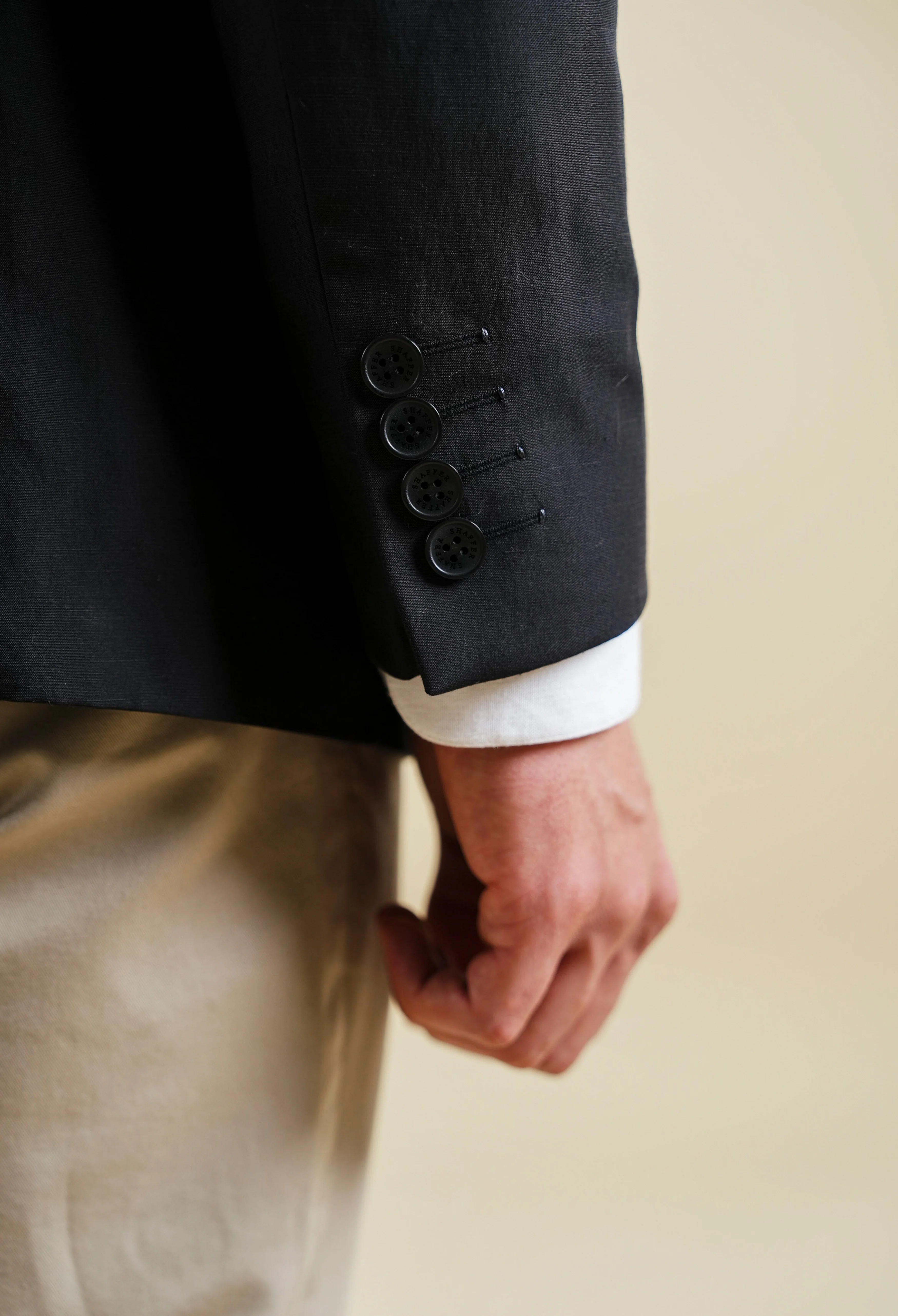 Crown Black Linen Jacket - Image 4