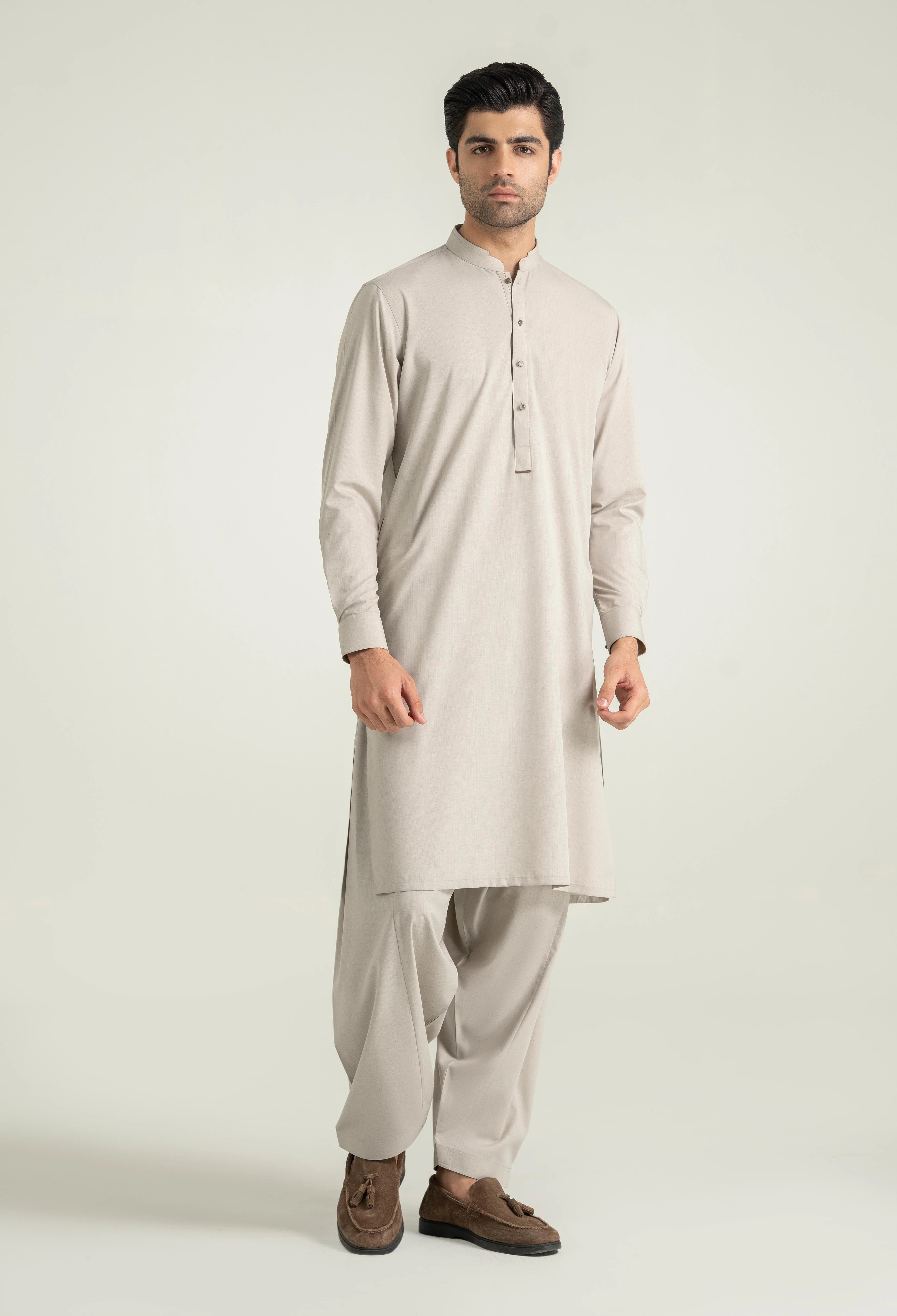 Crush Beige Blended kameez Shalwar - Image 4