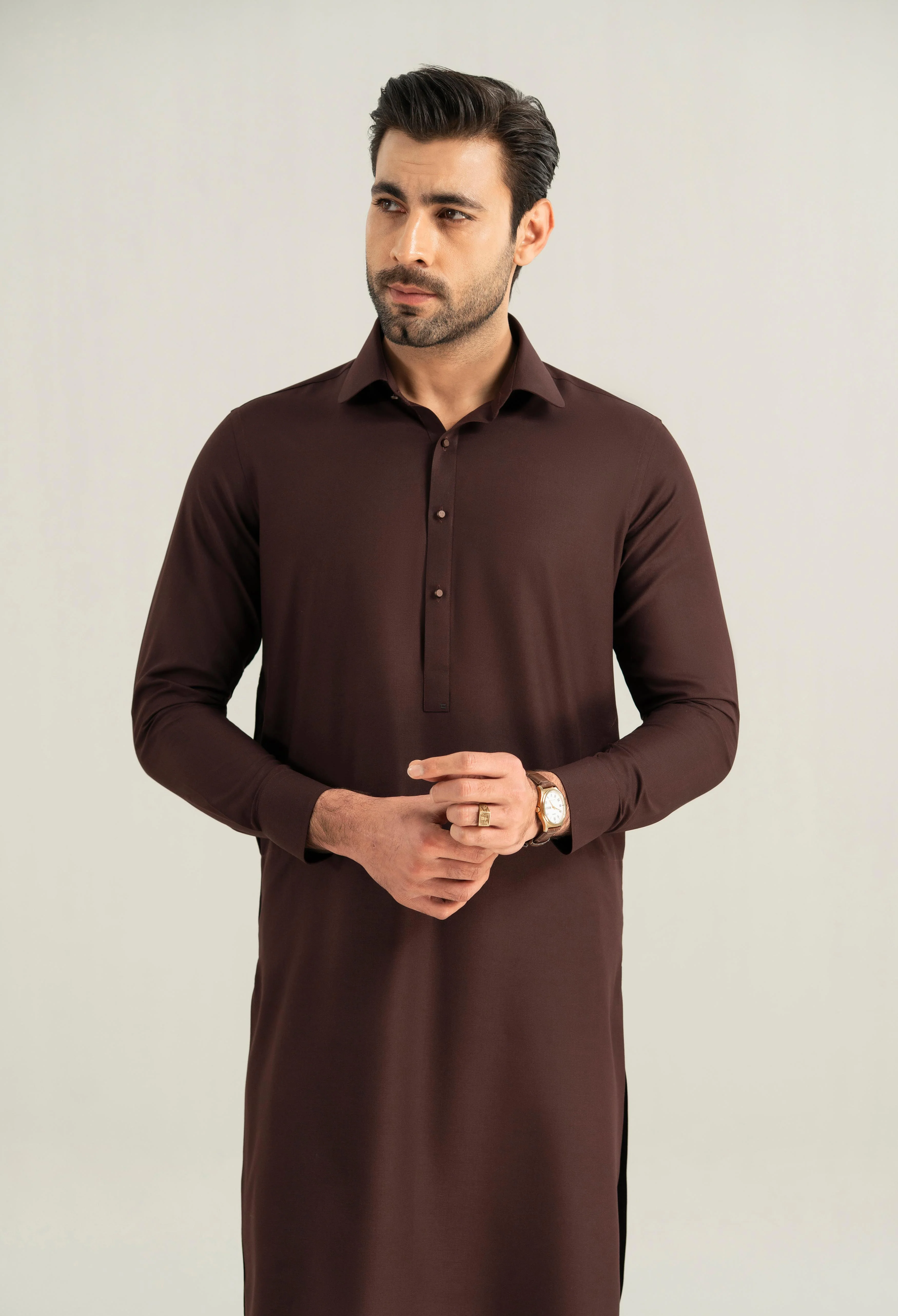 Dark Burgundy Detailing Kameez Shalwar - Image 9