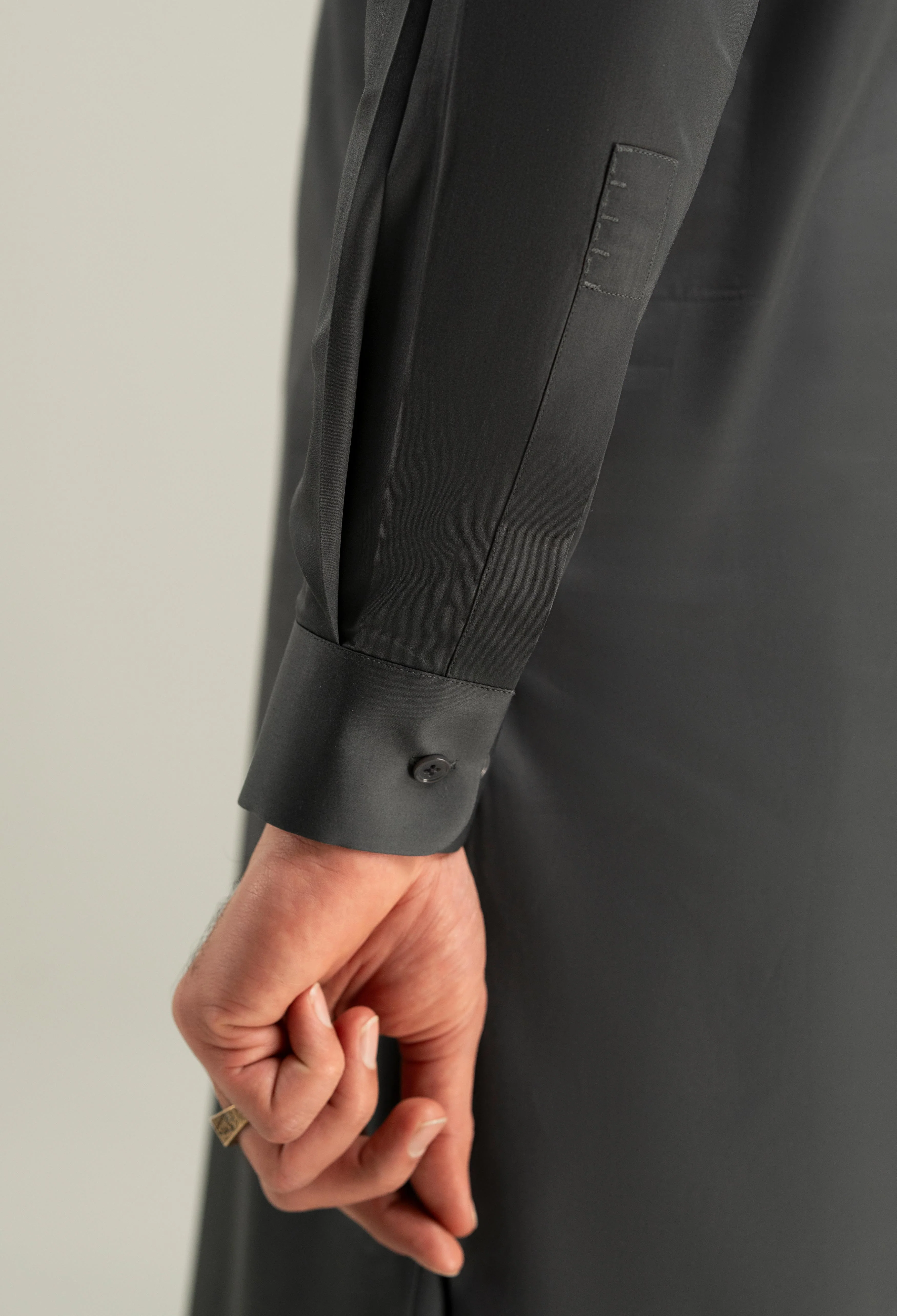 Dark Grey Cotton Kameez Shalwar - Image 6