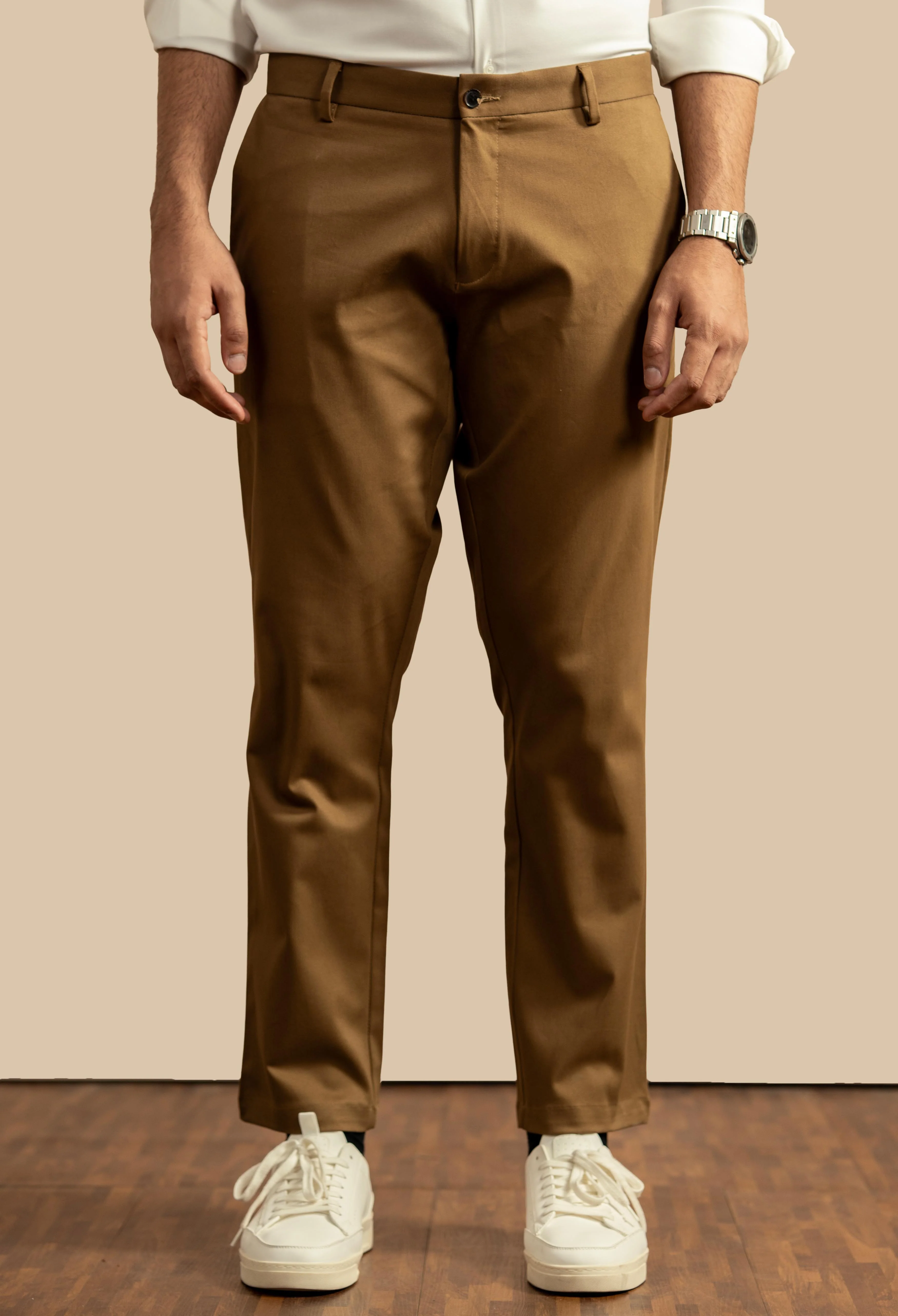 Dark Khaki Cotton Trouser - Image 2