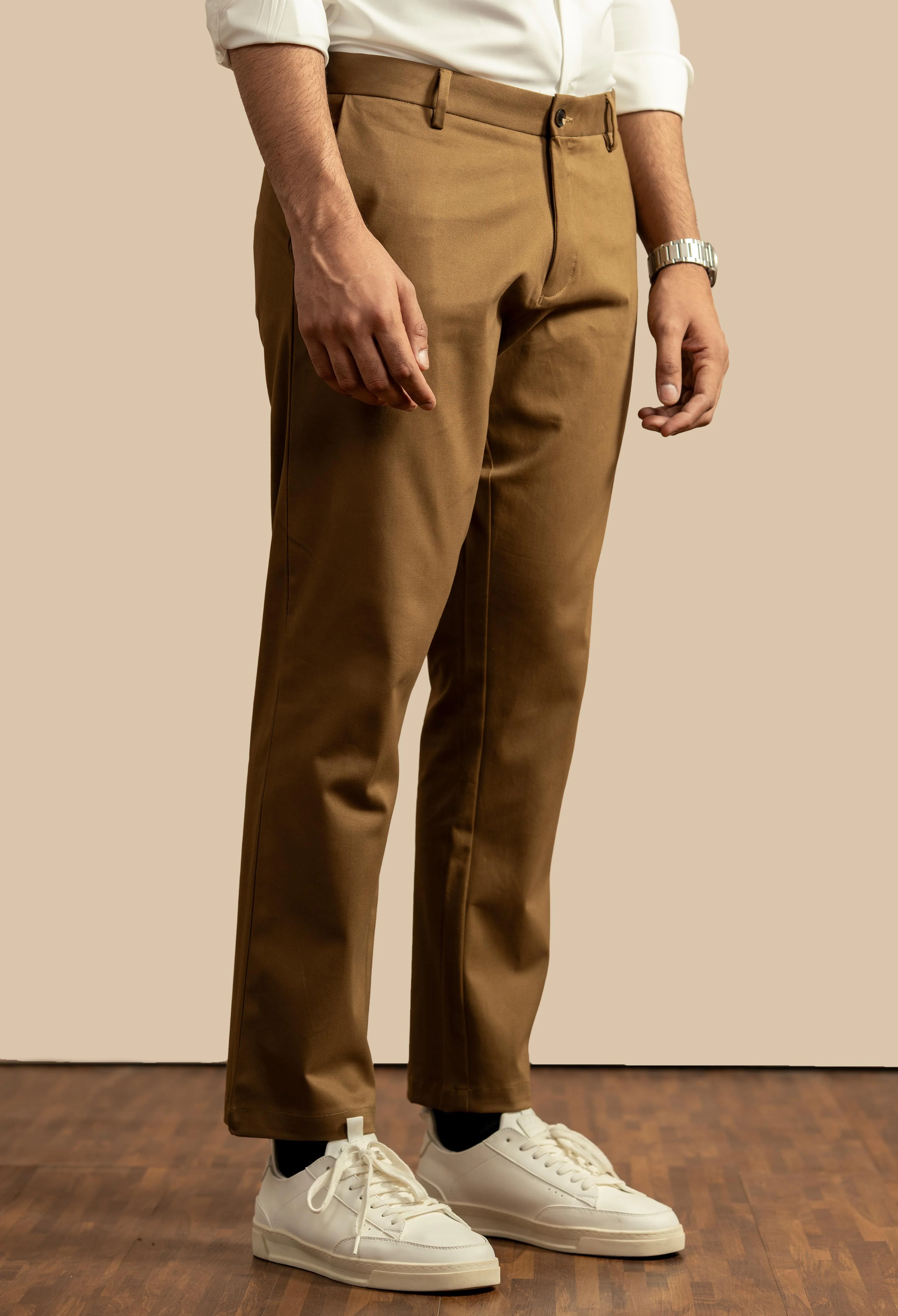 Dark Khaki Cotton Trouser - Image 4