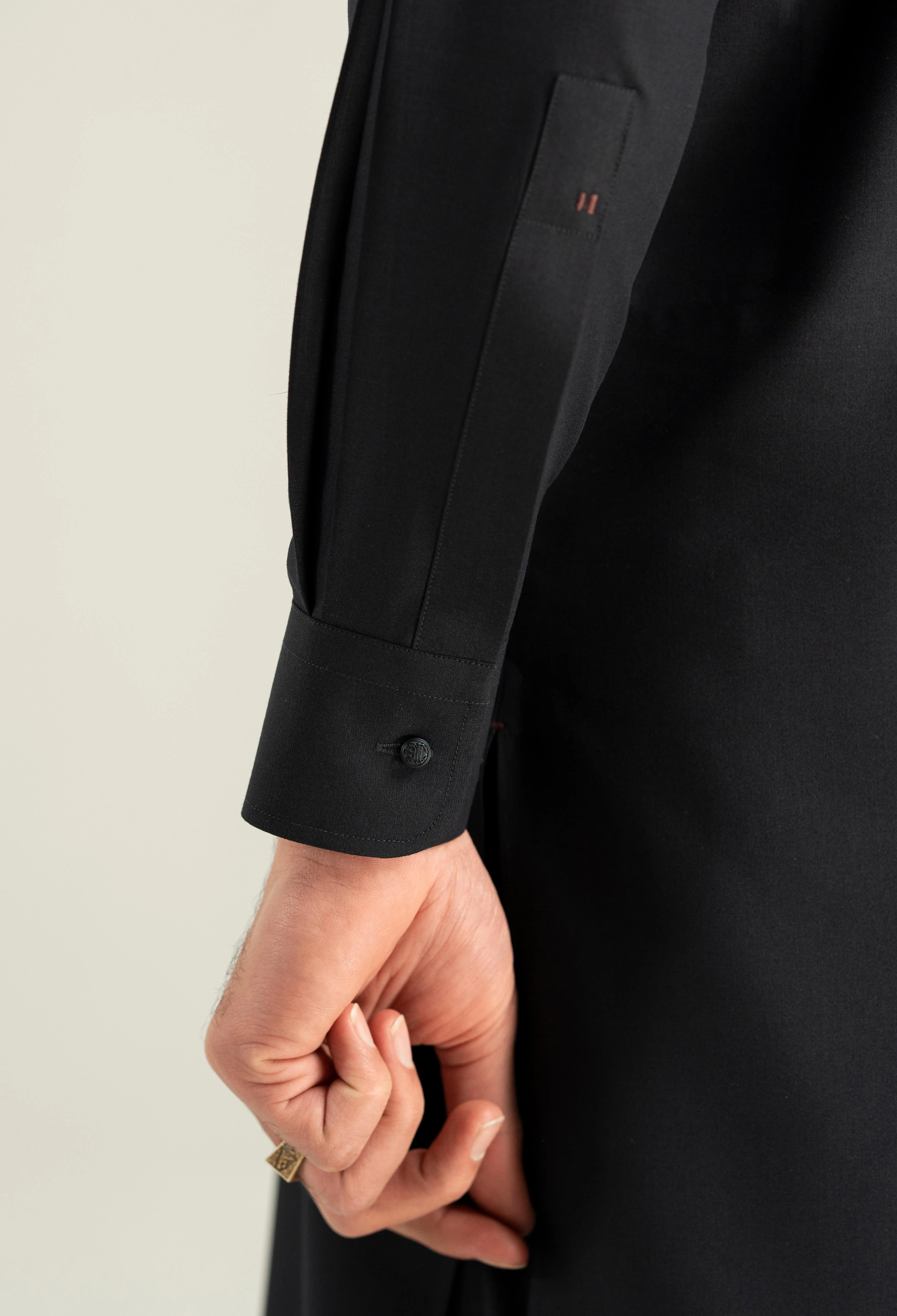 Dark Navy Blue Detailing Kameez Shalwar - Image 4