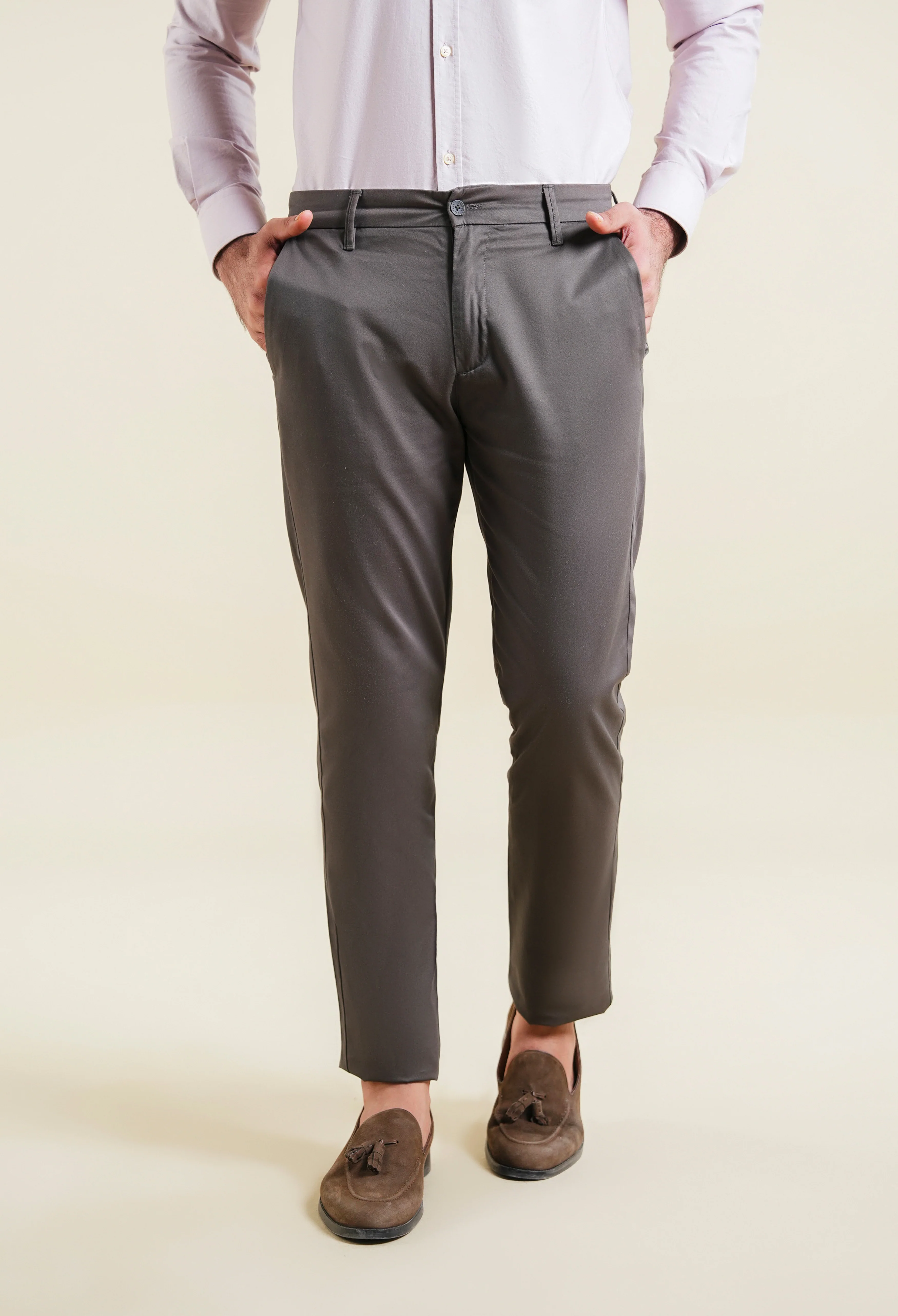 Dust Grey Cotton Trouser - Image 5