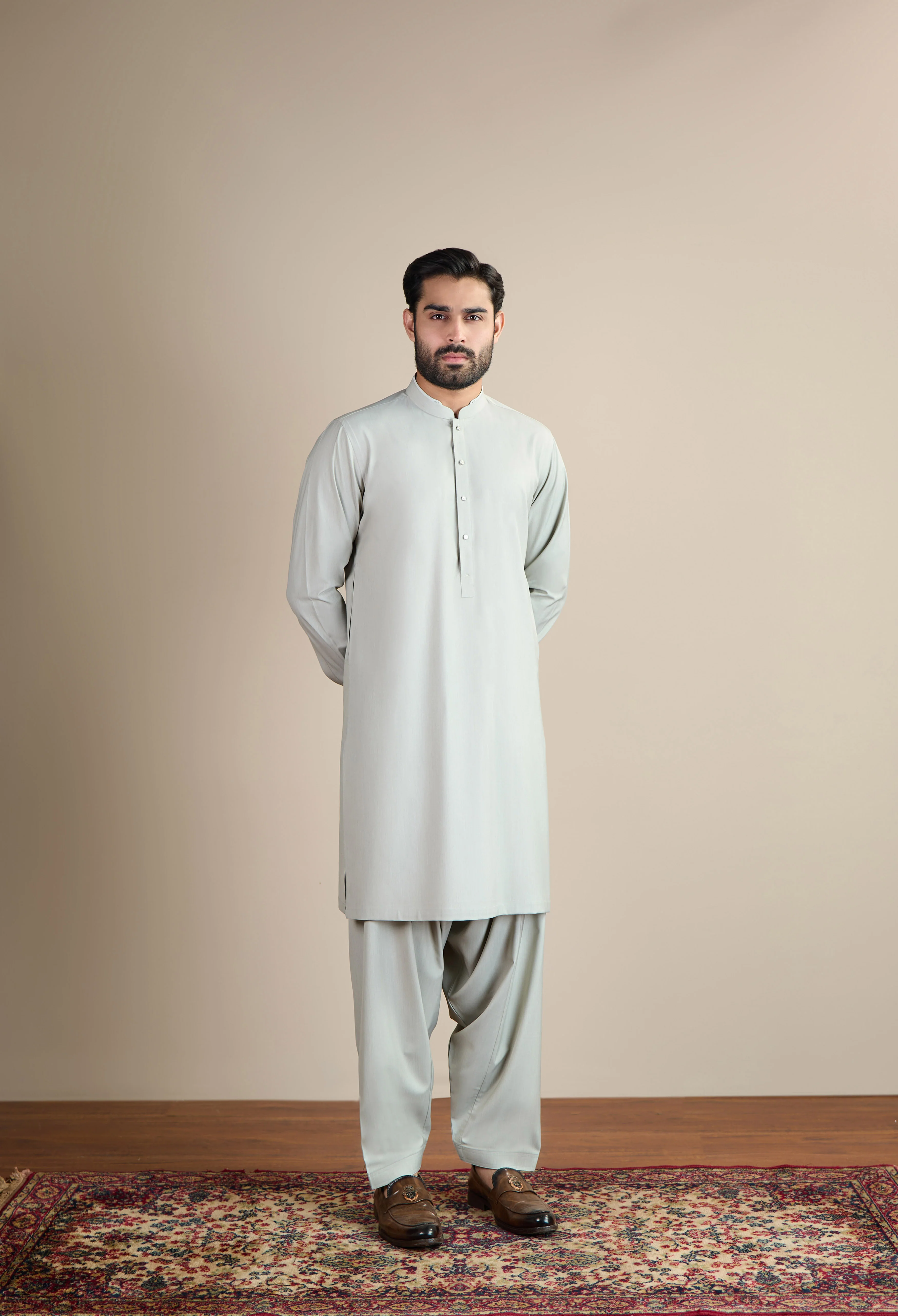 Dusty Beige blended Kameez Shalwar