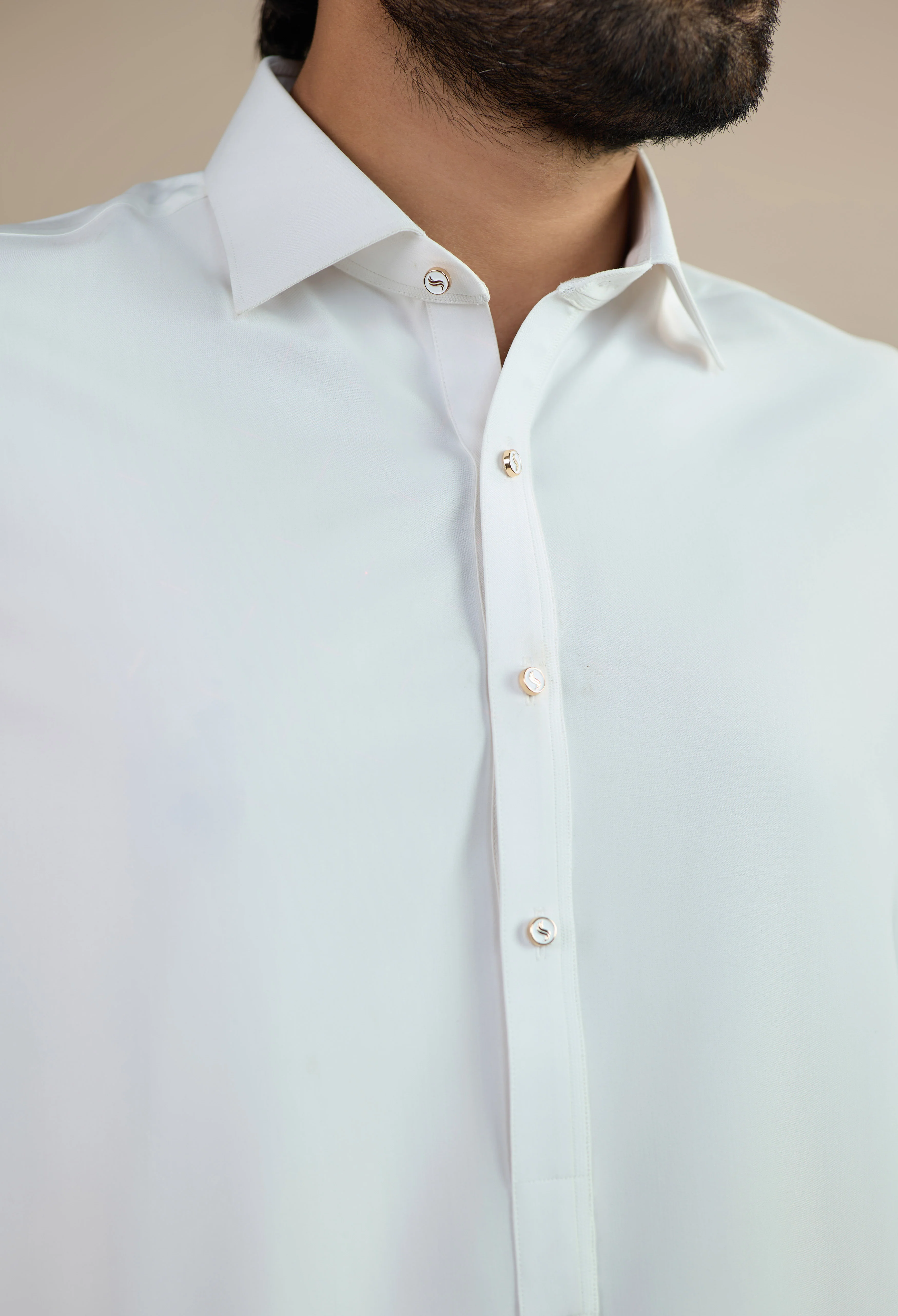 Egg White Blended Kameez Shalwar - Image 2