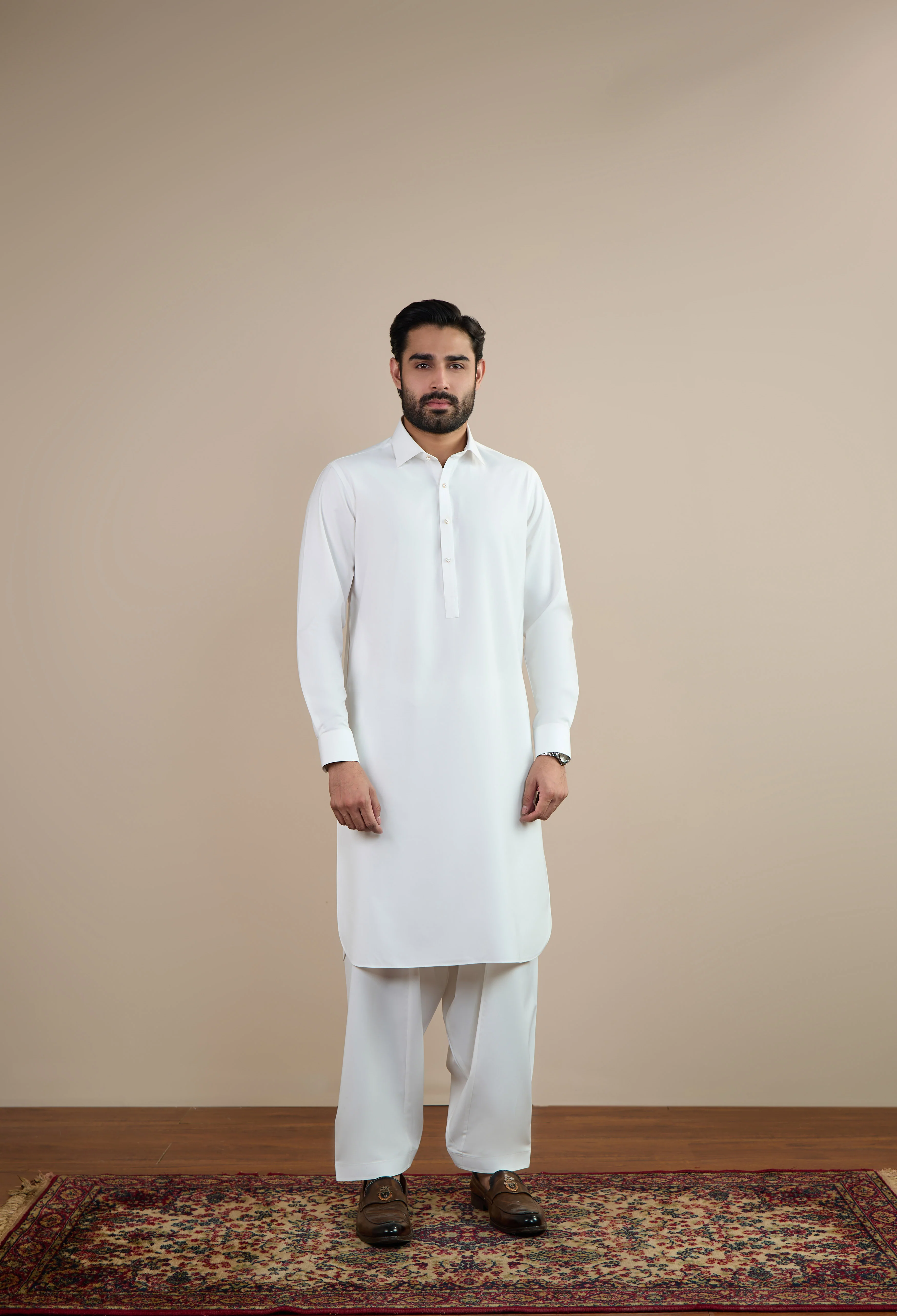 Egg White Blended Kameez Shalwar - Image 4