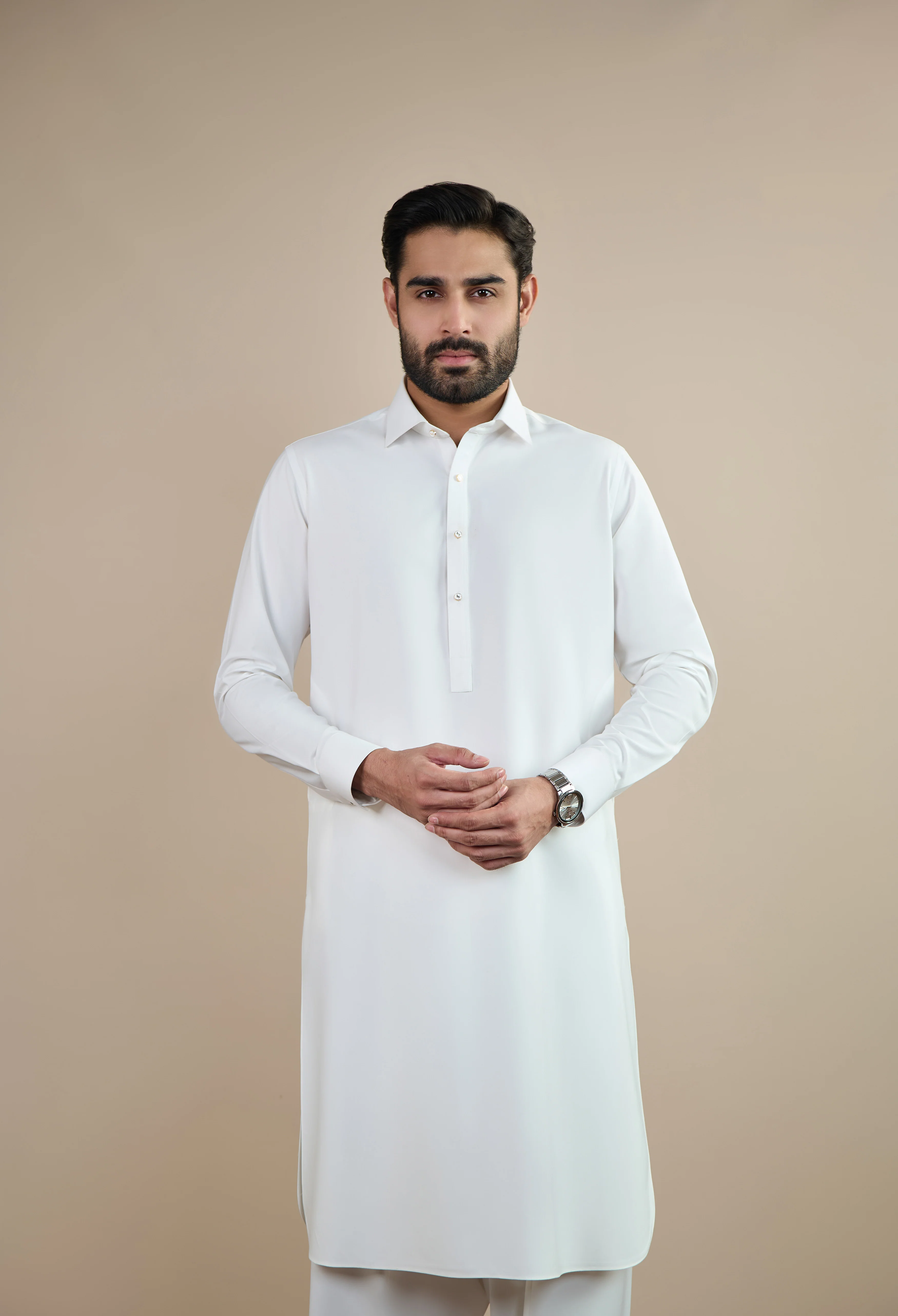 Egg White Blended Kameez Shalwar - Image 5