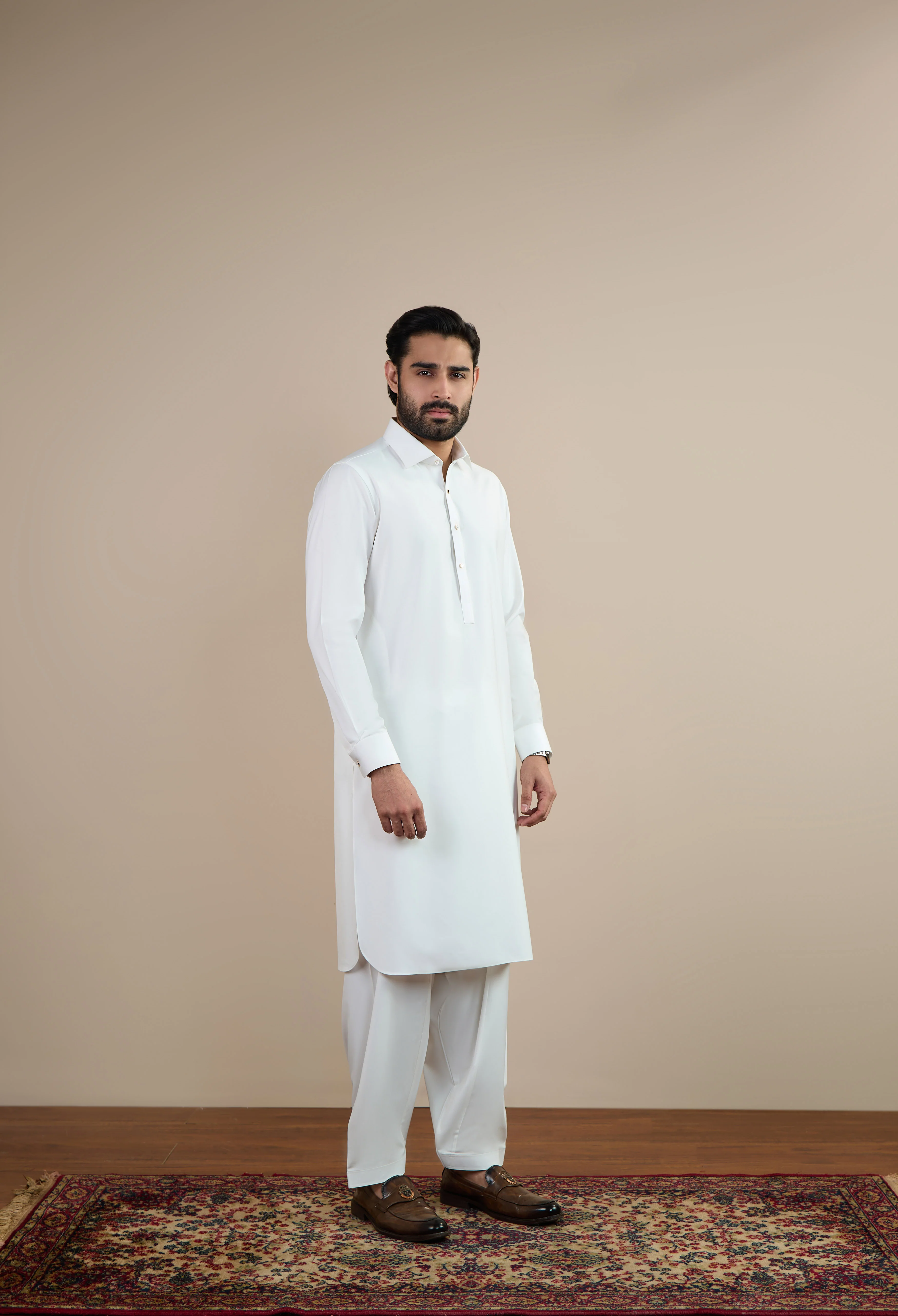 Egg White Blended Kameez Shalwar - Image 6