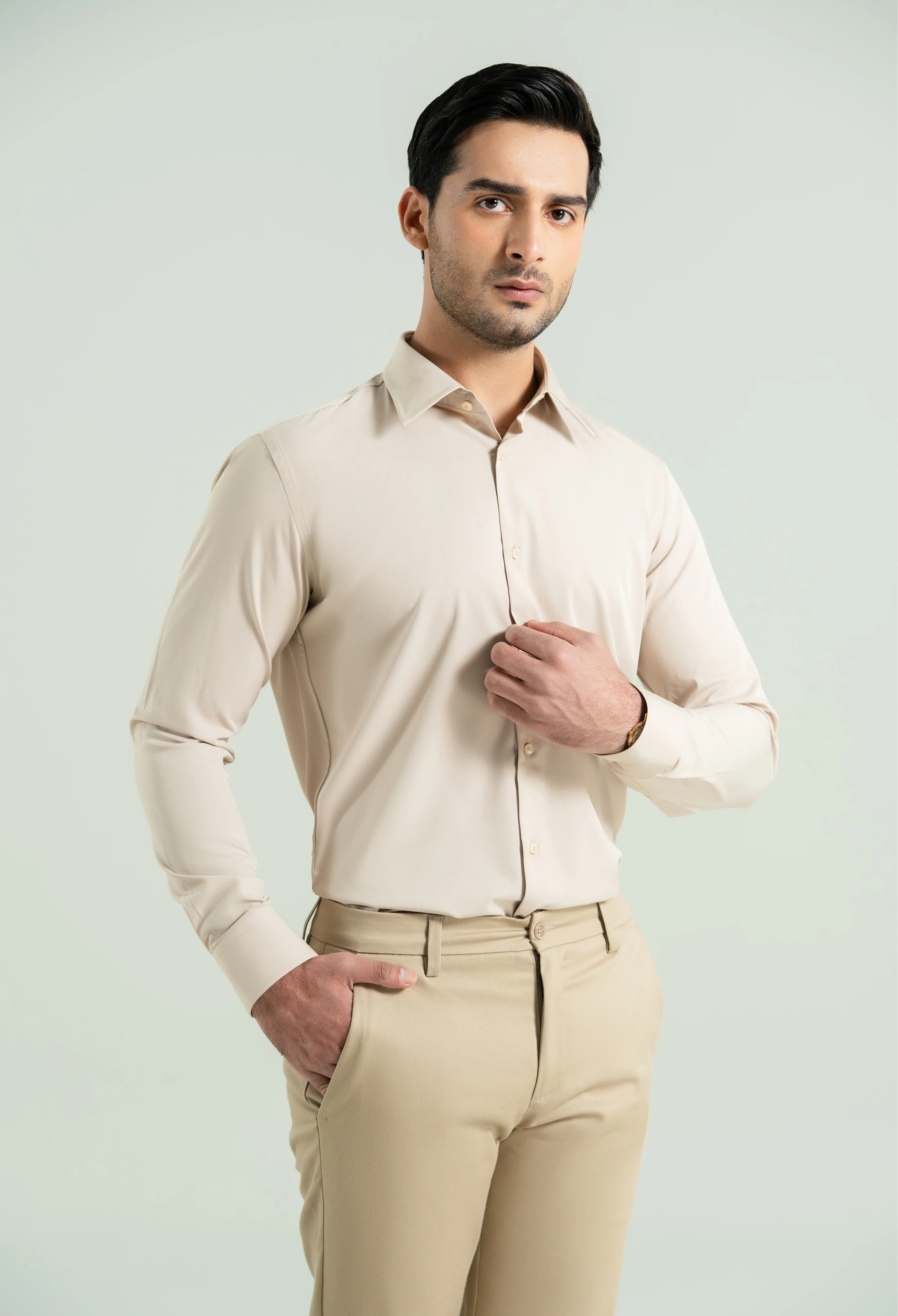Fawn Beige Semi Formal Shirt - Image 3