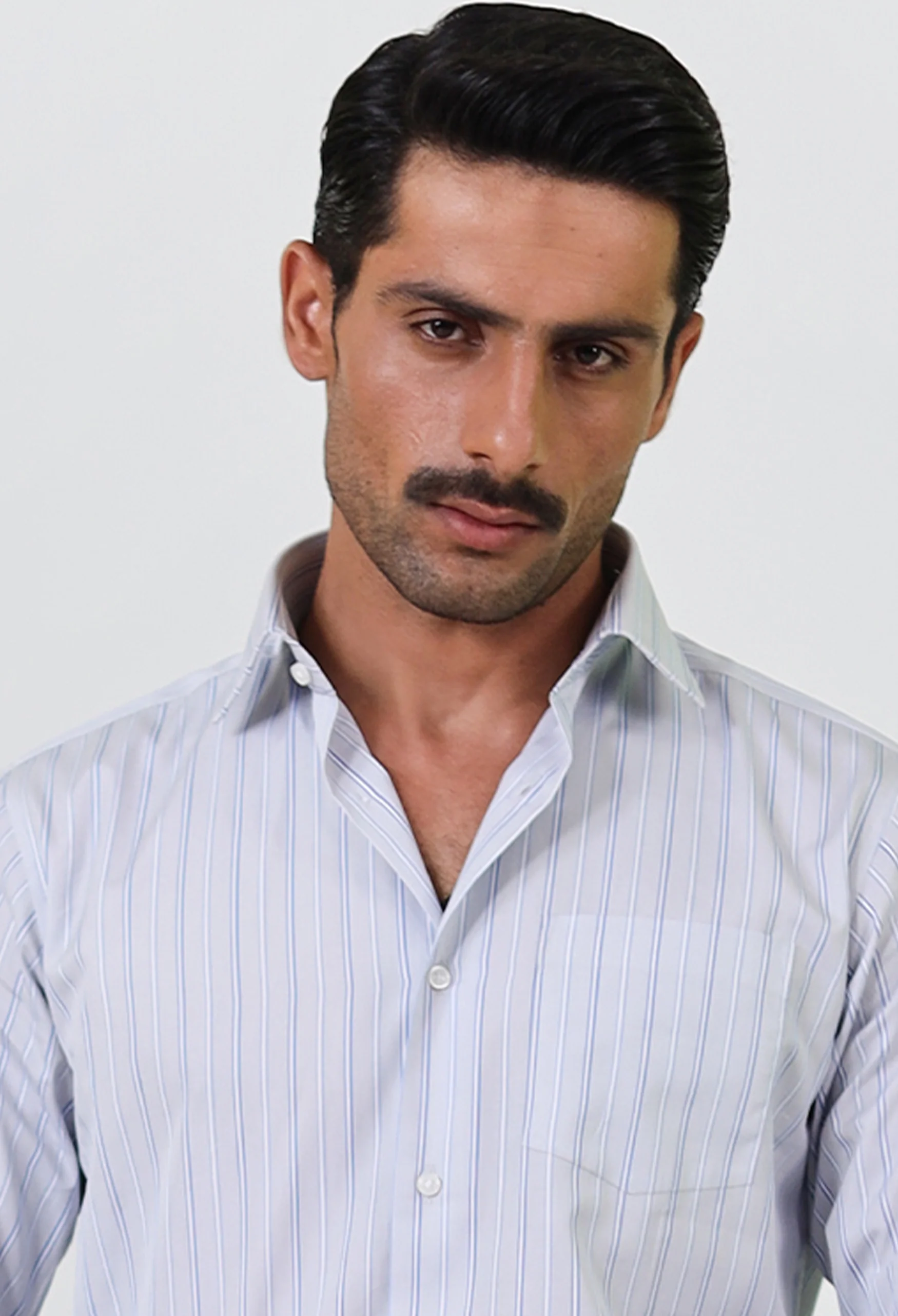 Greyish Blue Stripes Shirt - Image 2