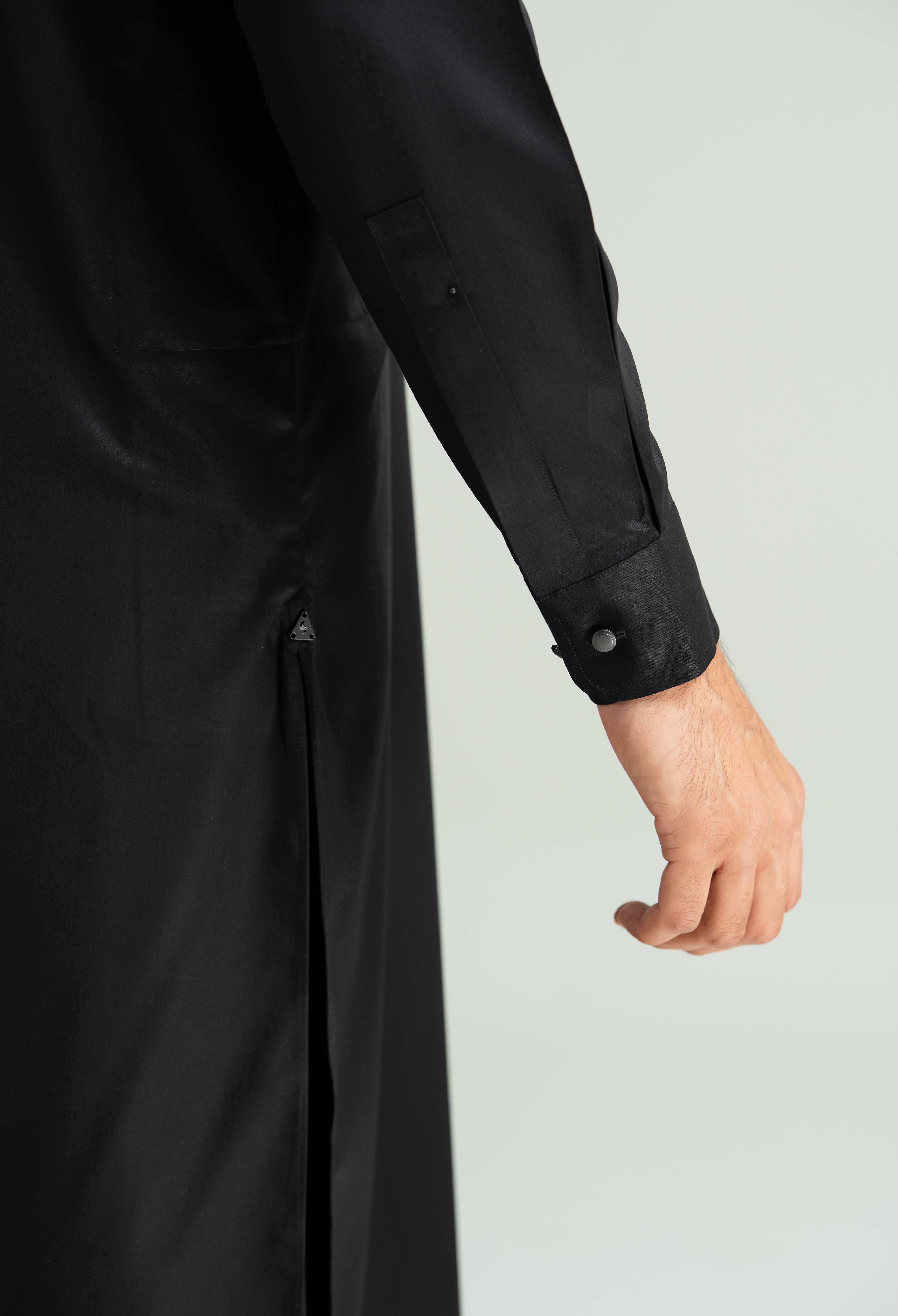 Jet Black Blended Kameez Shalwar - Image 5