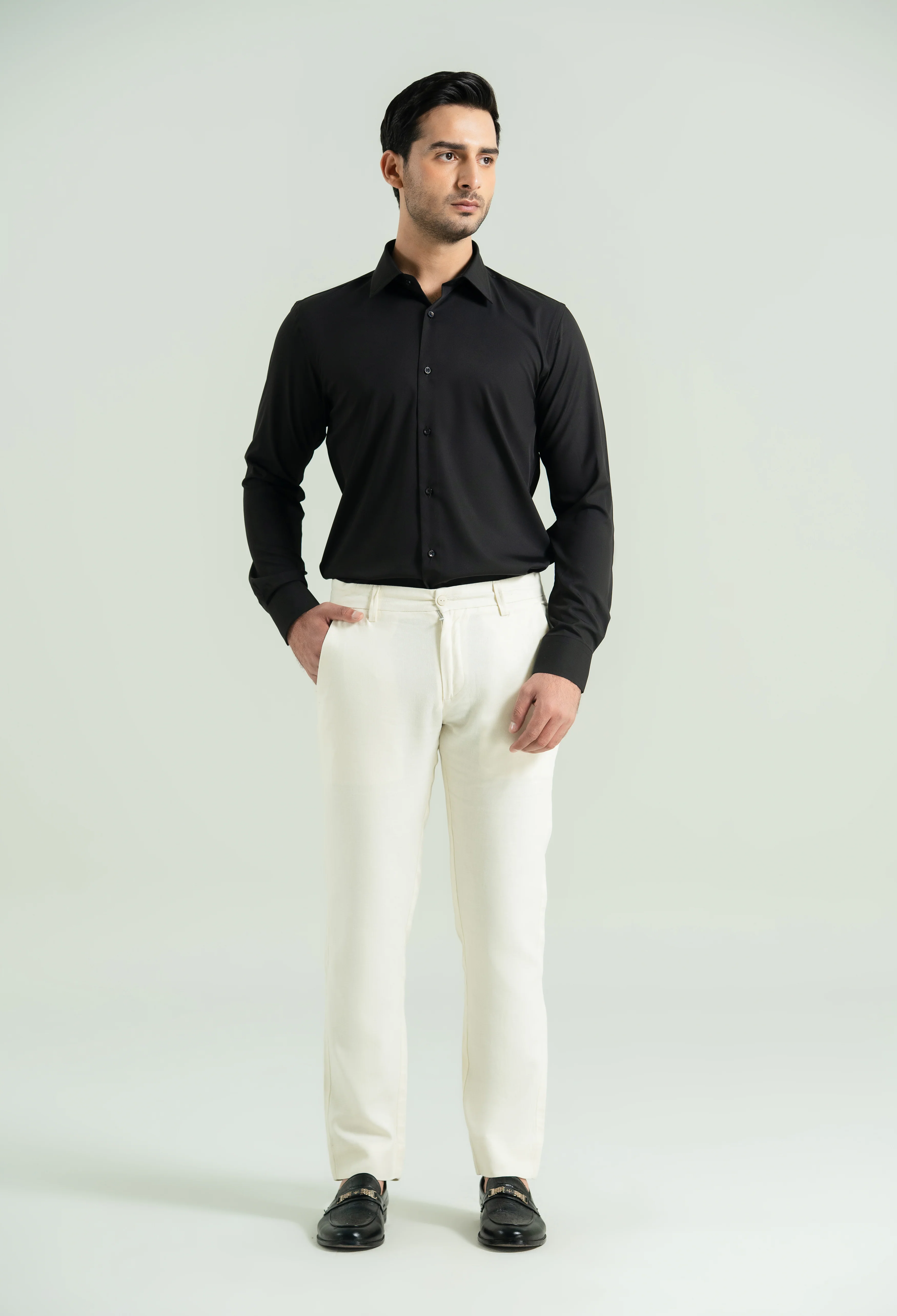 Jet Black Semi Formal Shirt - Image 3