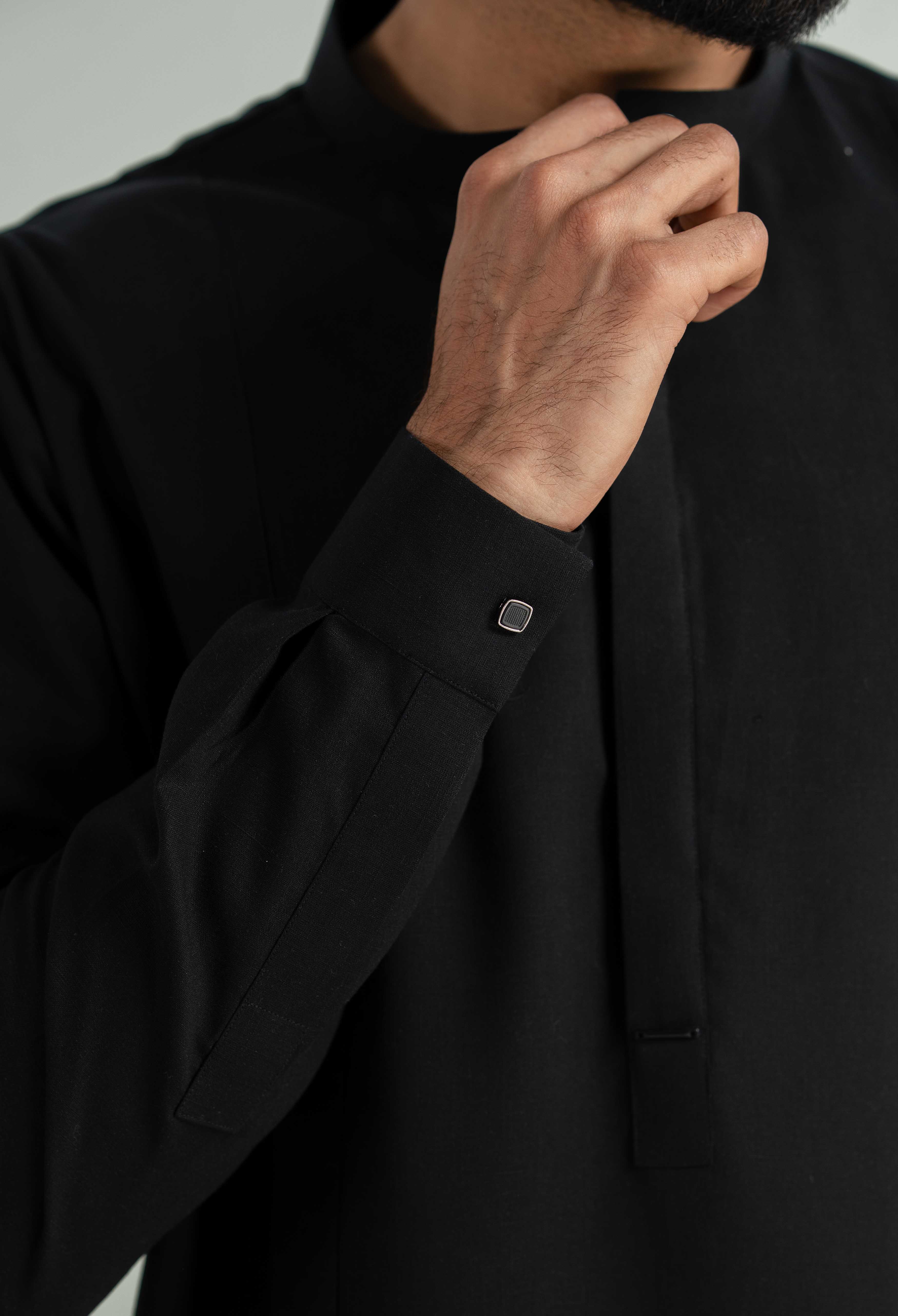 Jet Black Tencel Linen Cord's Set - Image 3