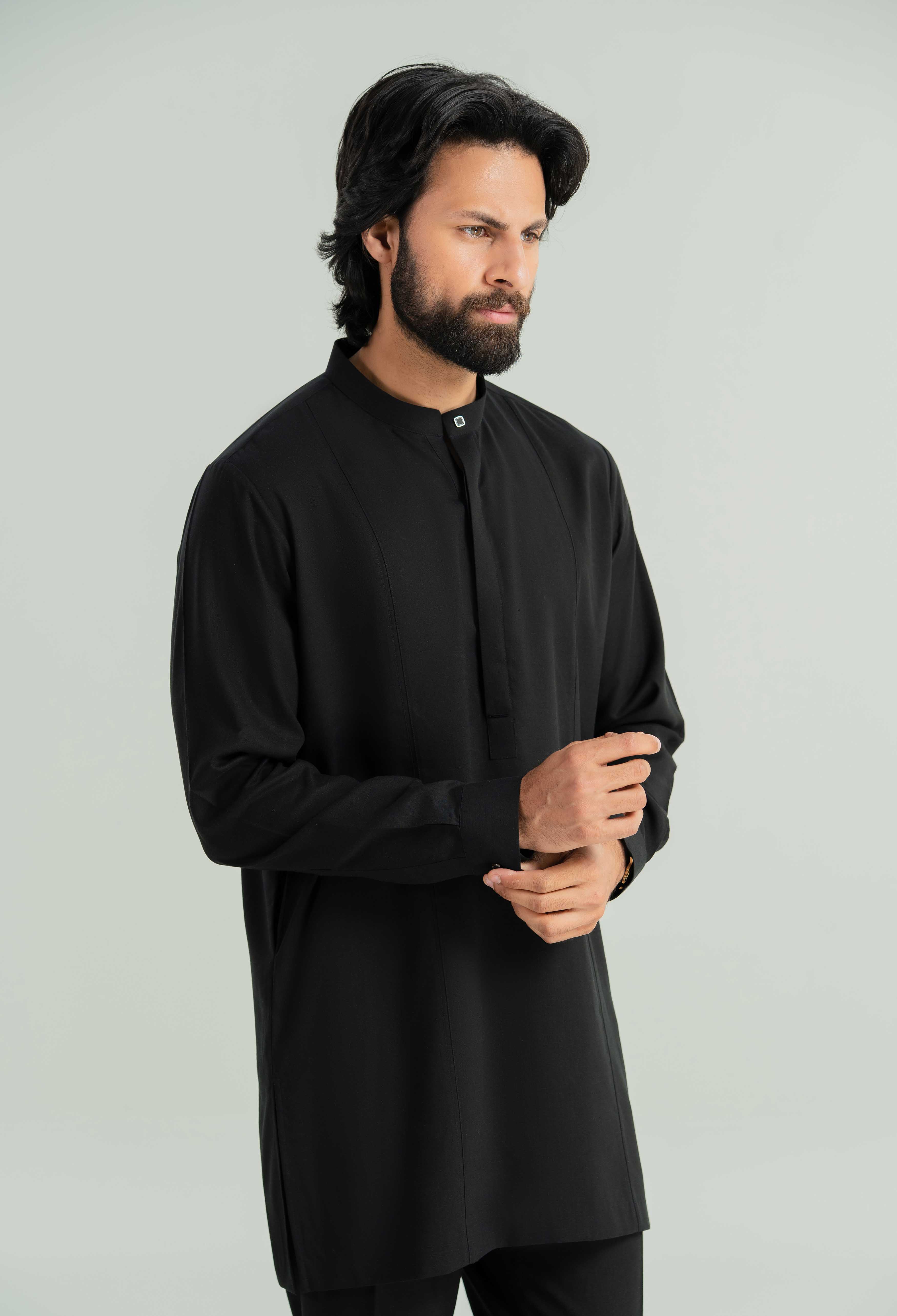 Jet Black Tencel Linen Cord's Set - Image 4
