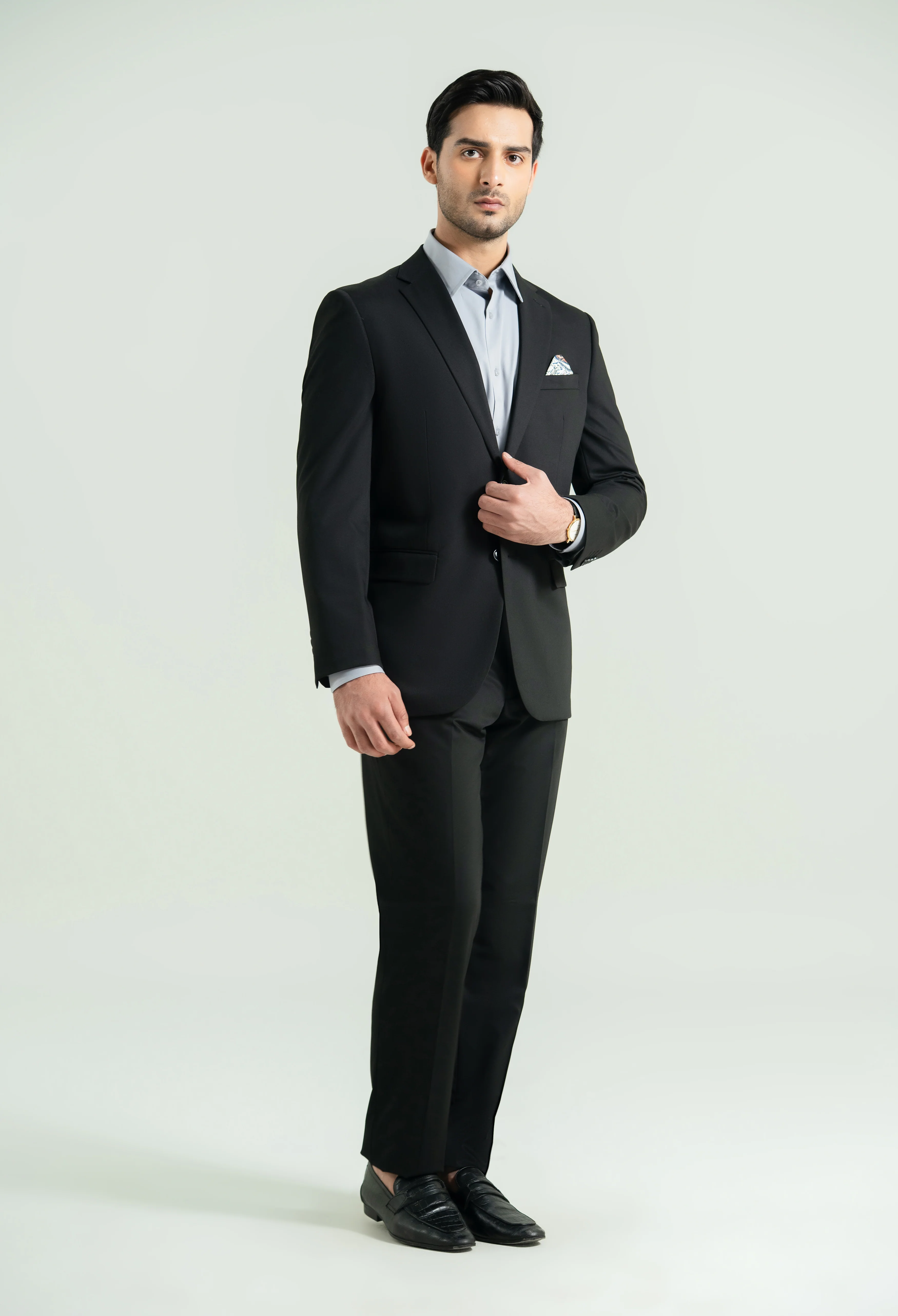 Jet Black Two Piece Suit - Image 4