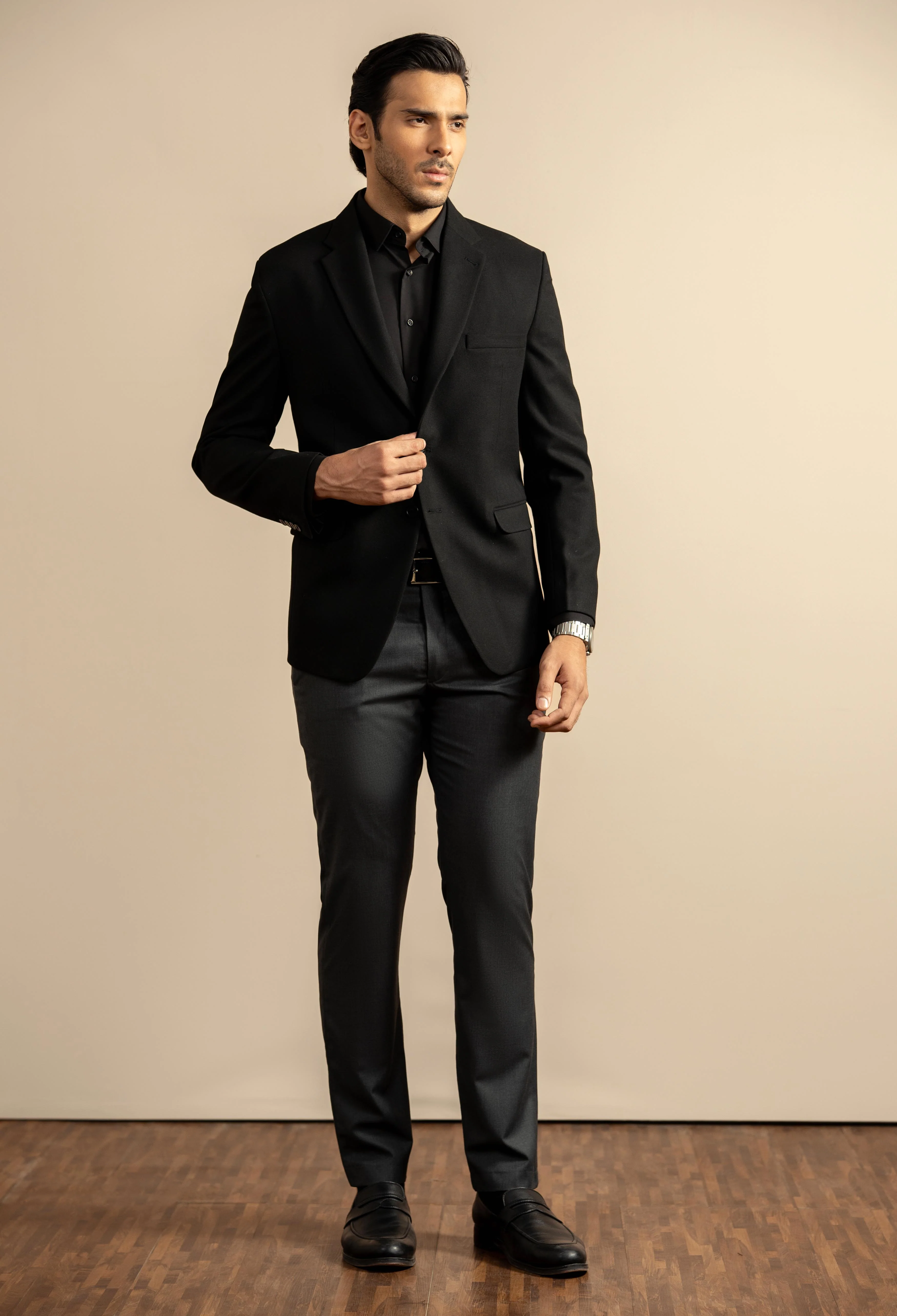 Jet Black Tweed Blazer - Image 4