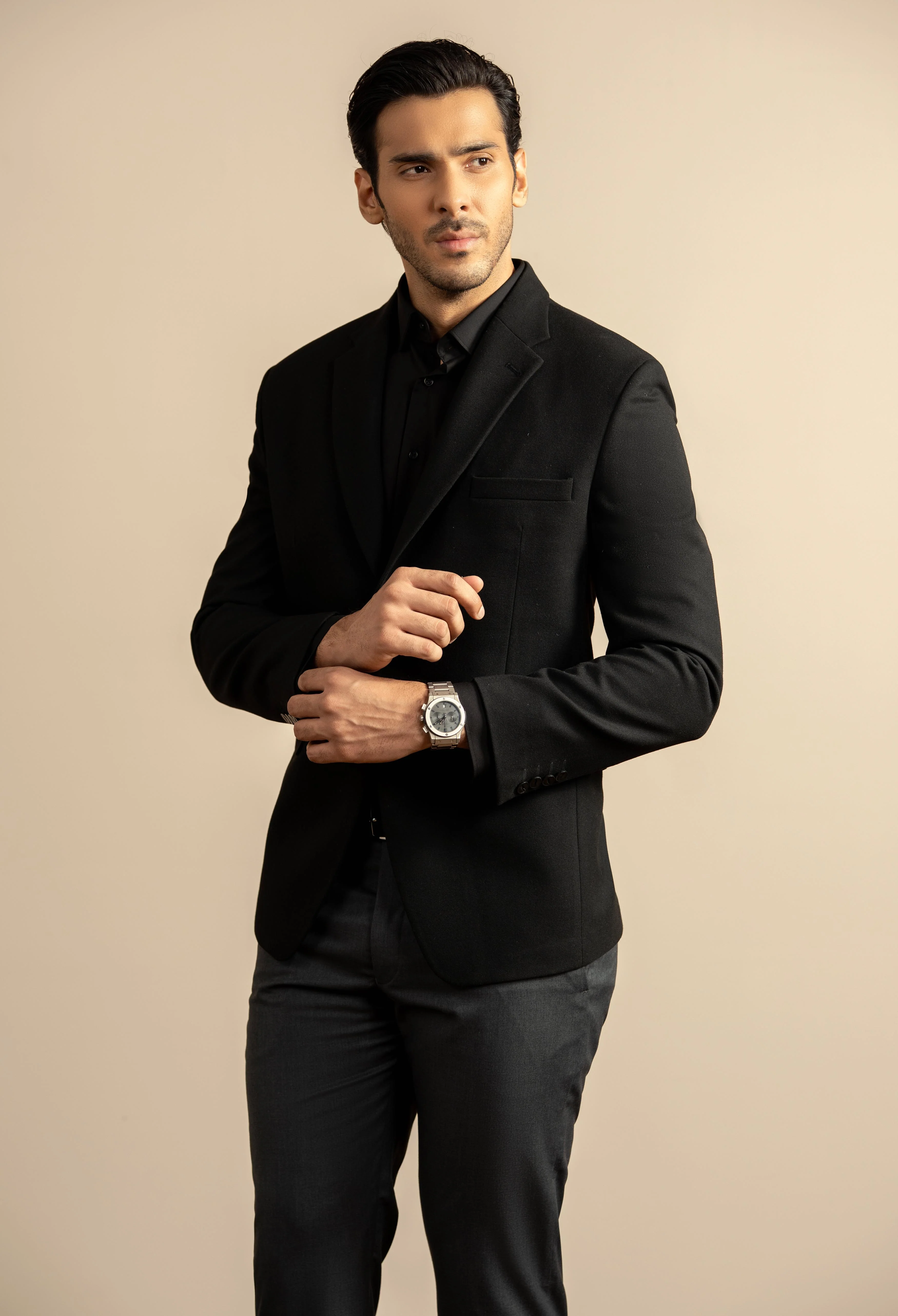 Jet Black Tweed Blazer - Image 5