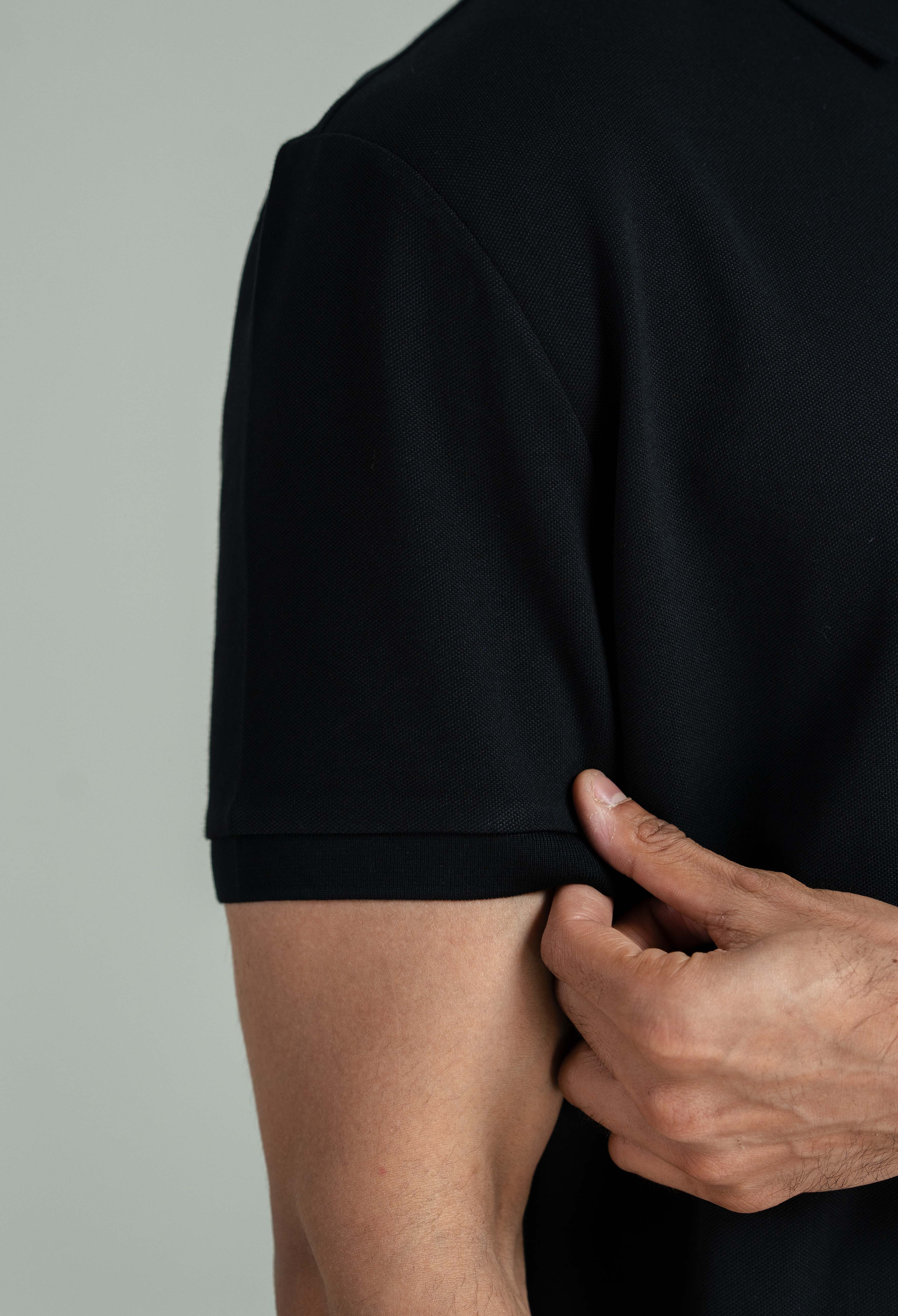 Jet Black Zip Styled Polo - Image 5
