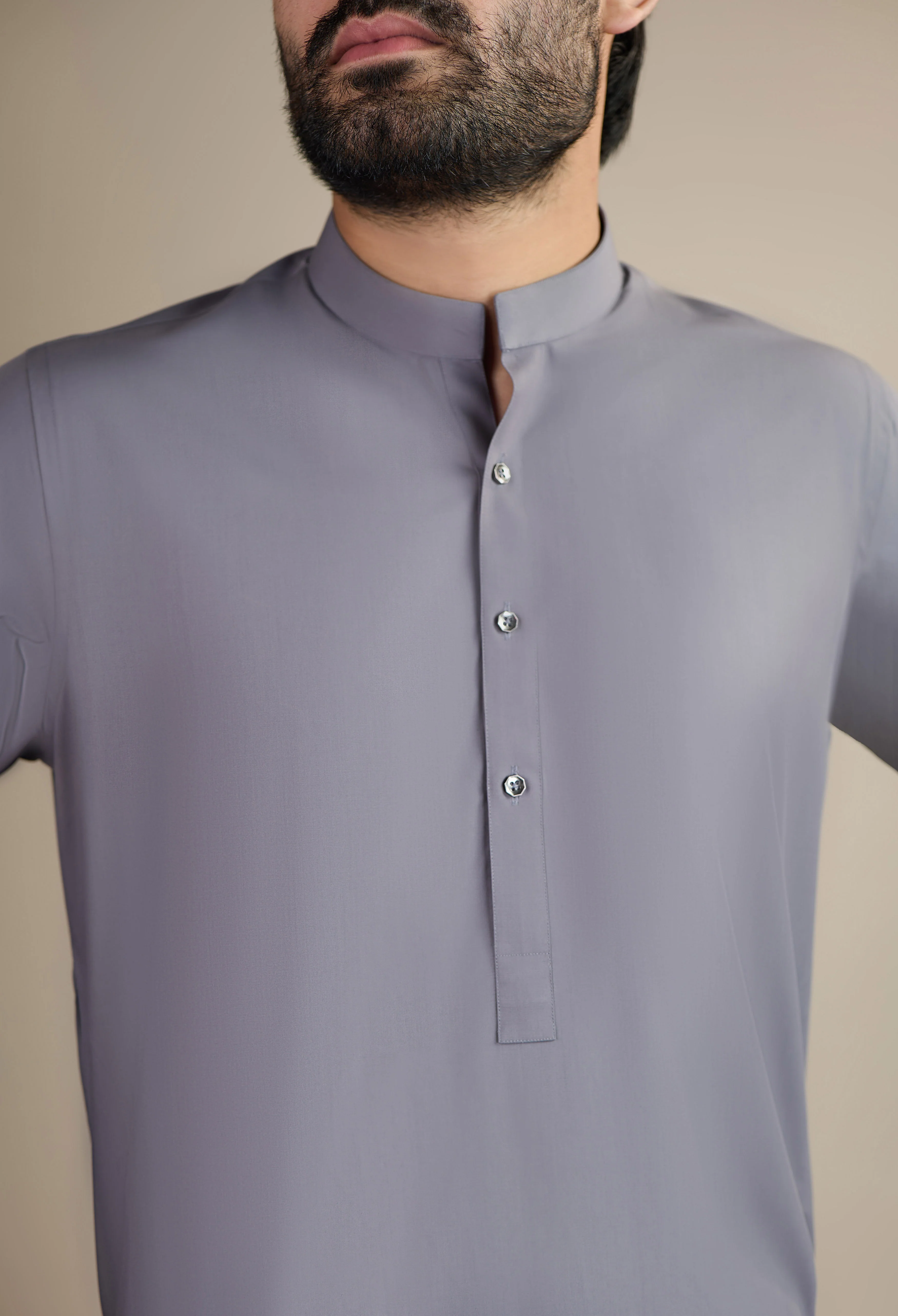 Lavender Grey Detailing Kameez Shalwar - Image 2