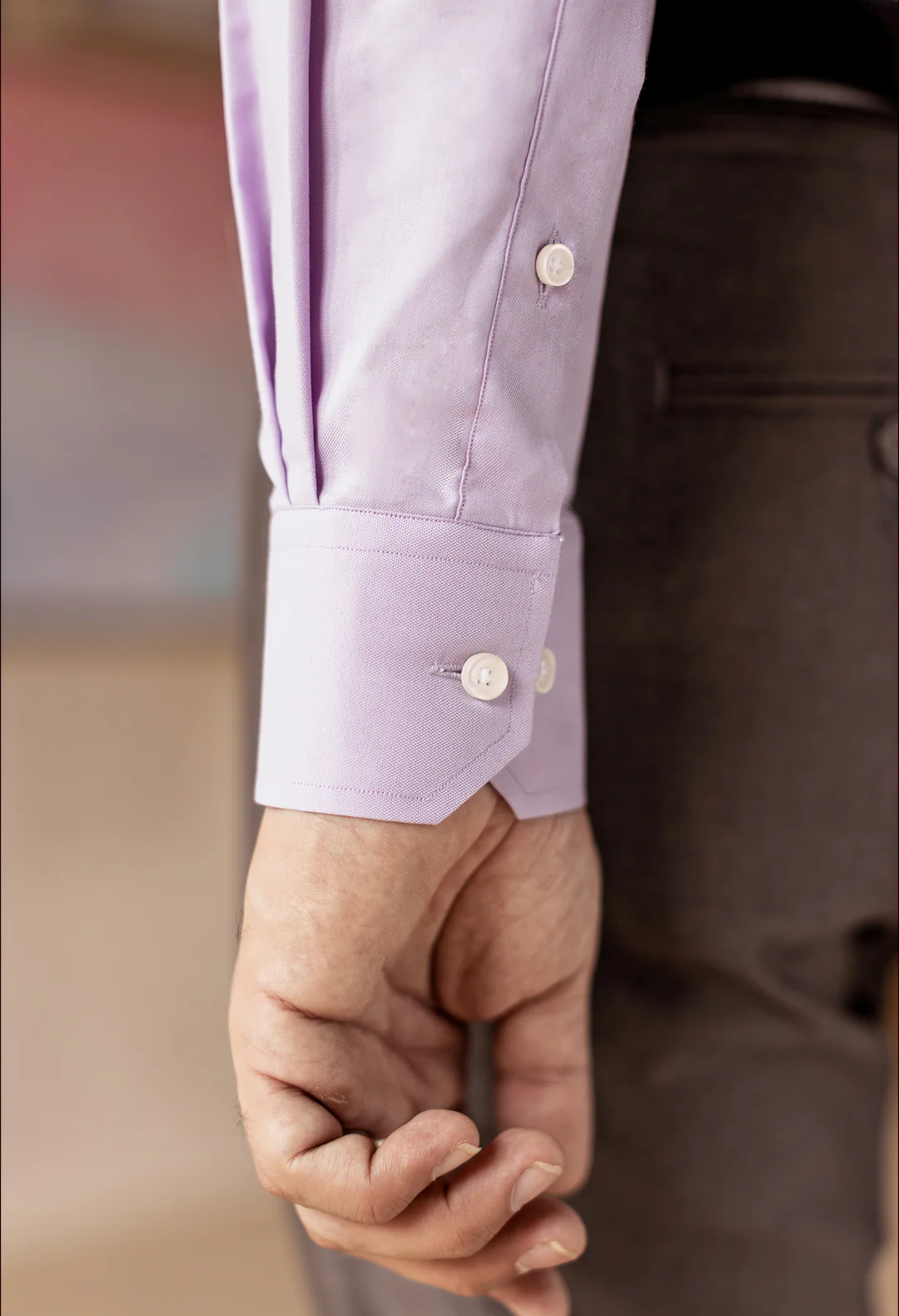Lavender Purple Plain Formal Shirt - Image 4