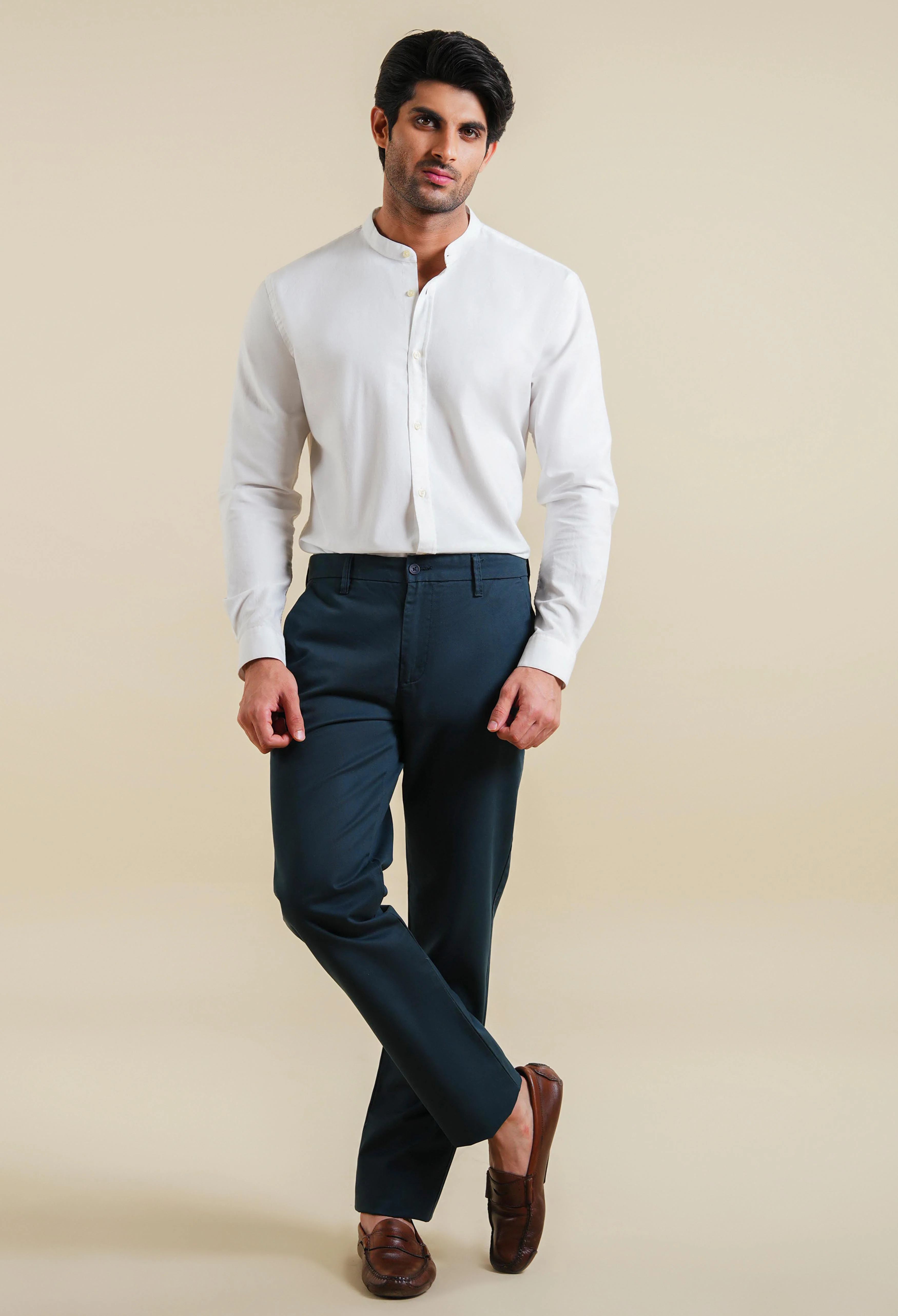 Light Cream Oxford Shirt - Image 4