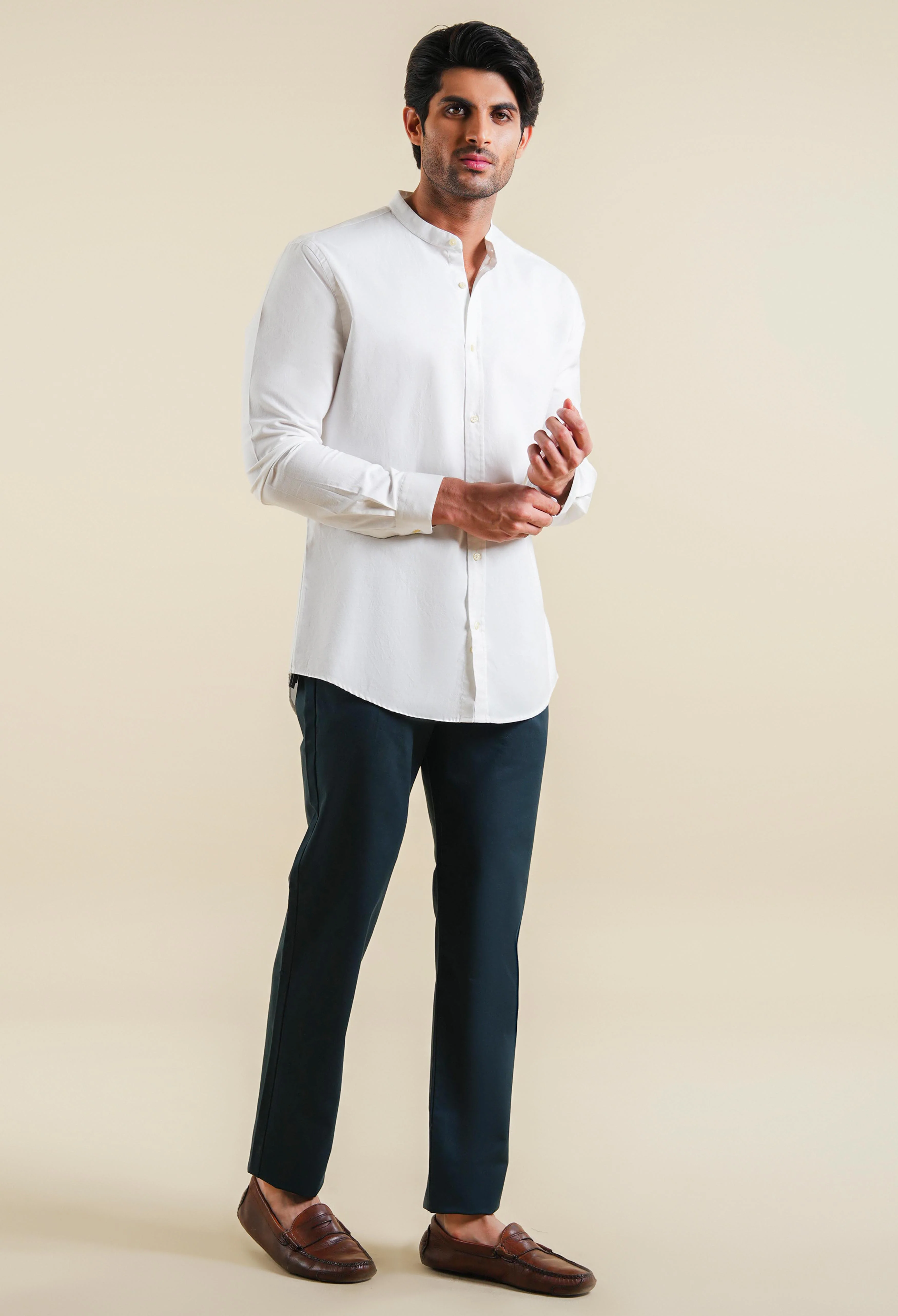 Light Cream Oxford Shirt - Image 6