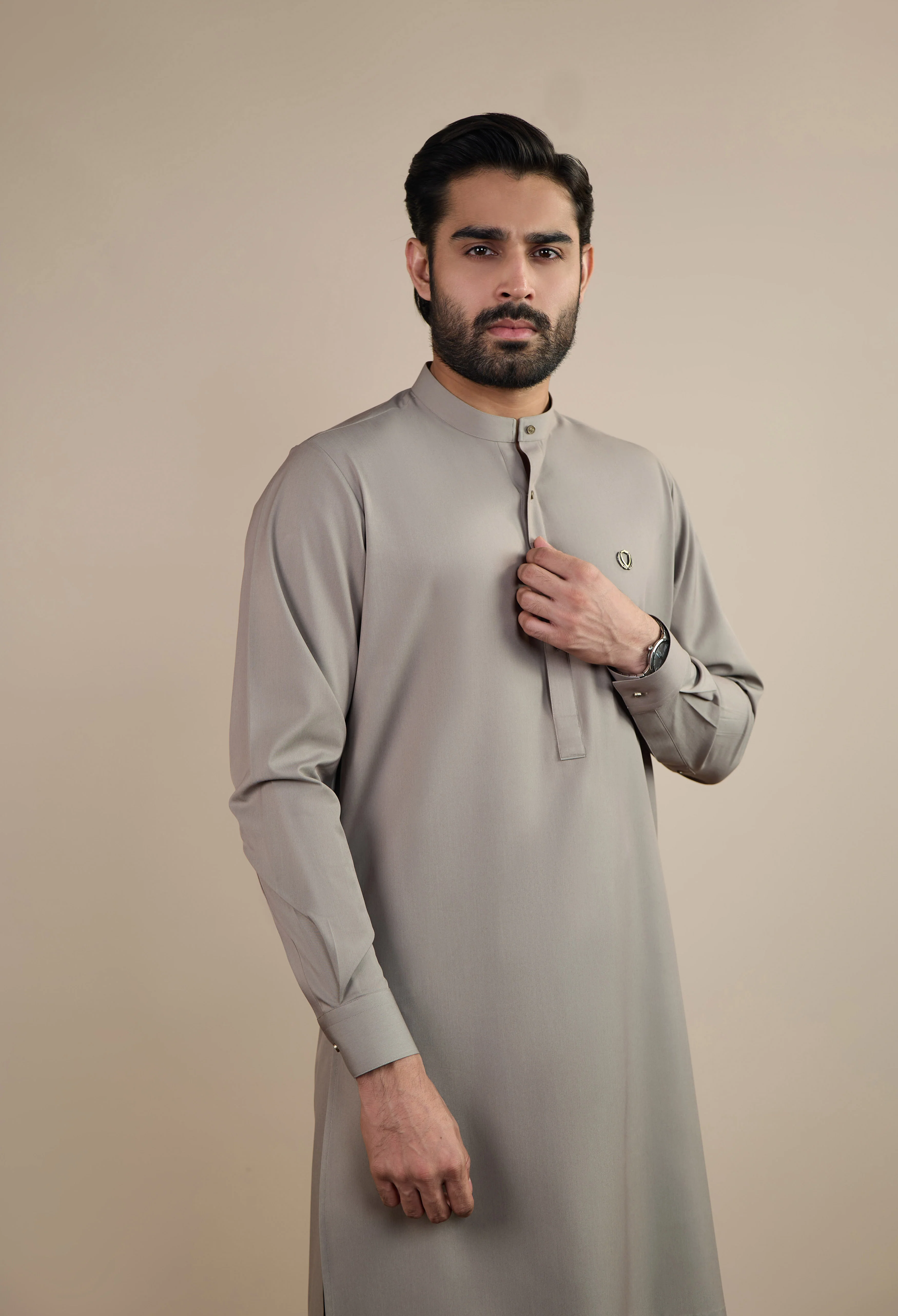 Light Fawn Blended Kameez Shalwar - Image 5