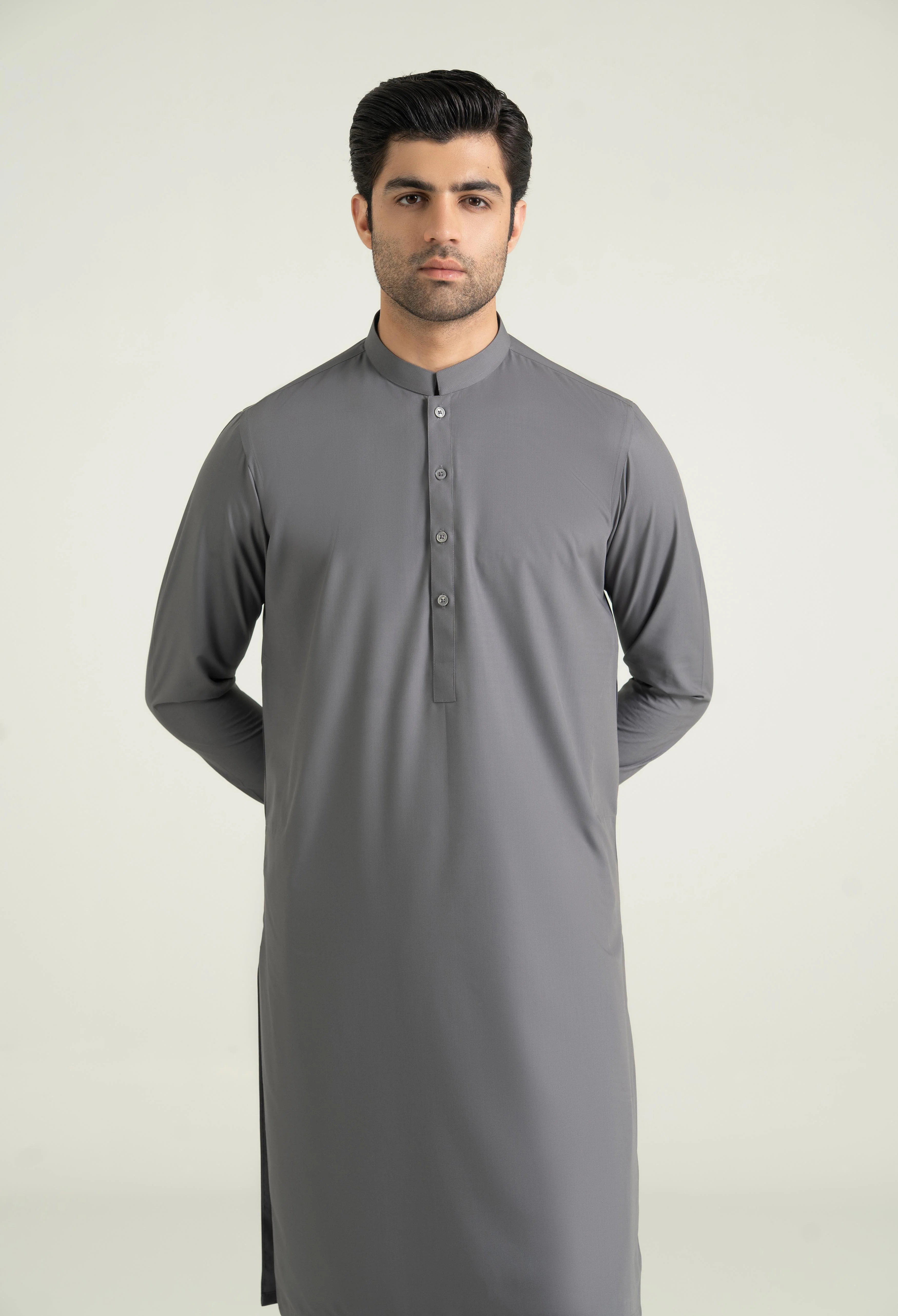 Light Grey Blended Kameez Shalwar