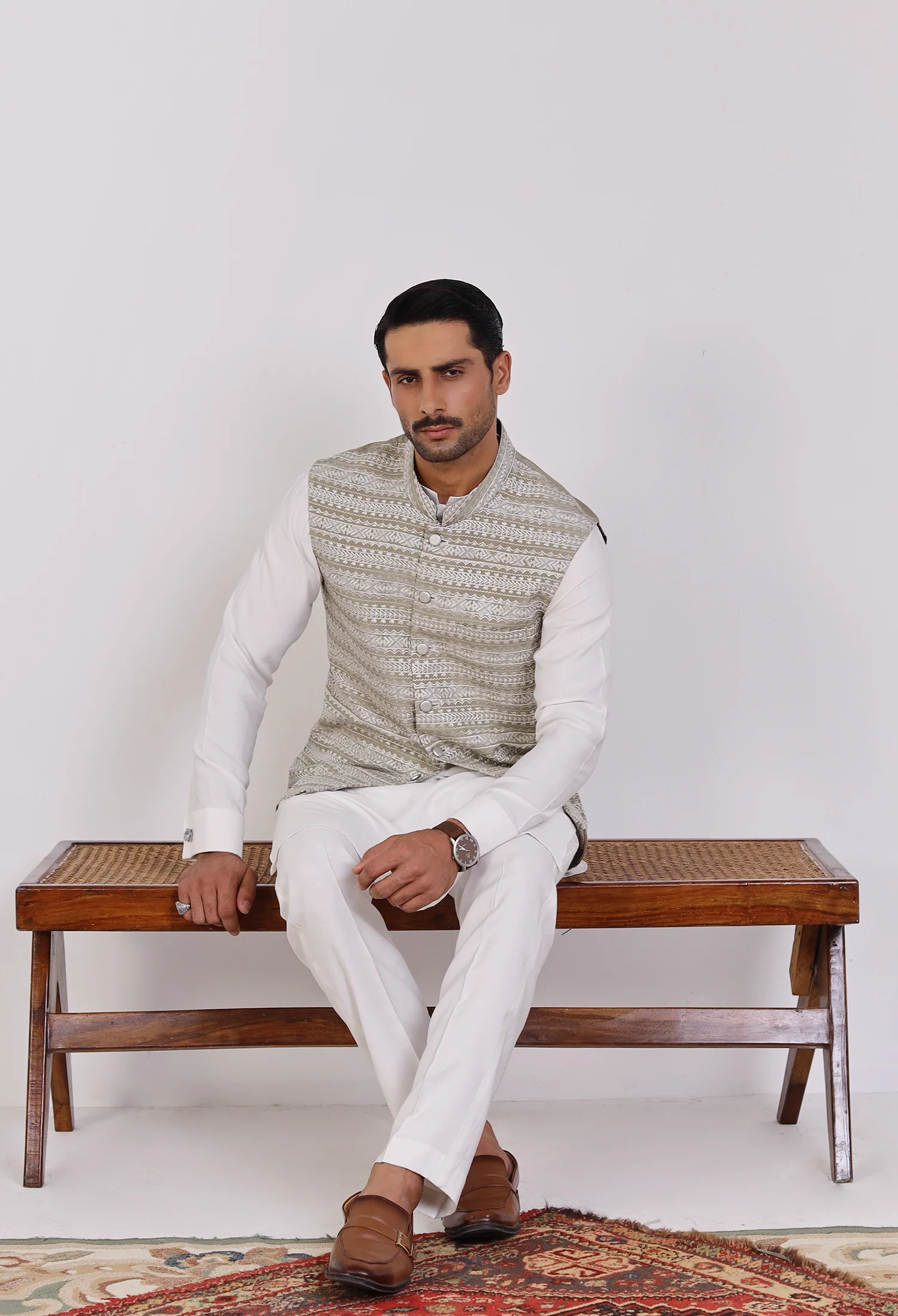 Light Olive Green Waistcoat (WC-000050) - Image 4