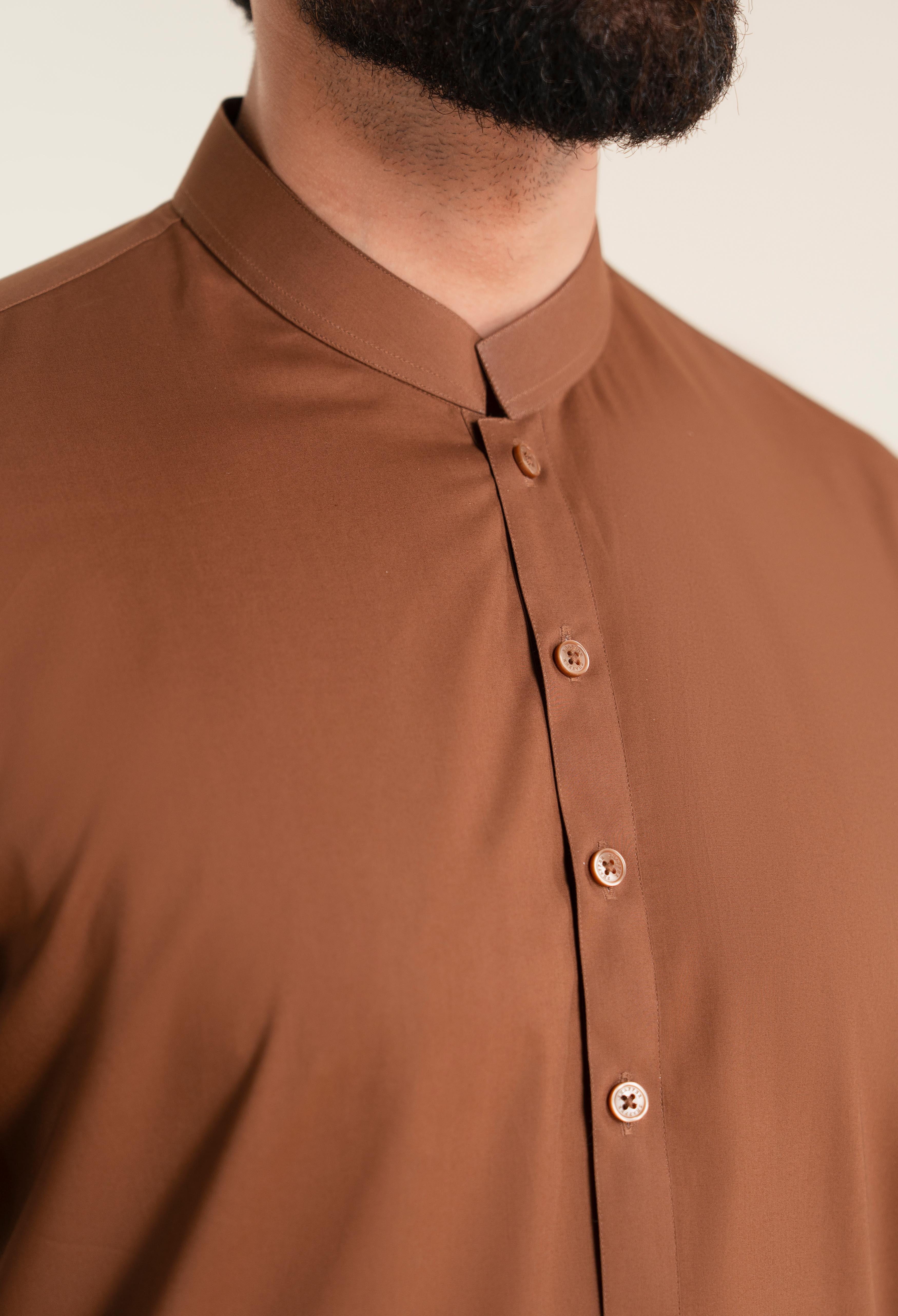 Maple Brown Cotton kameez Shalwar - Image 3