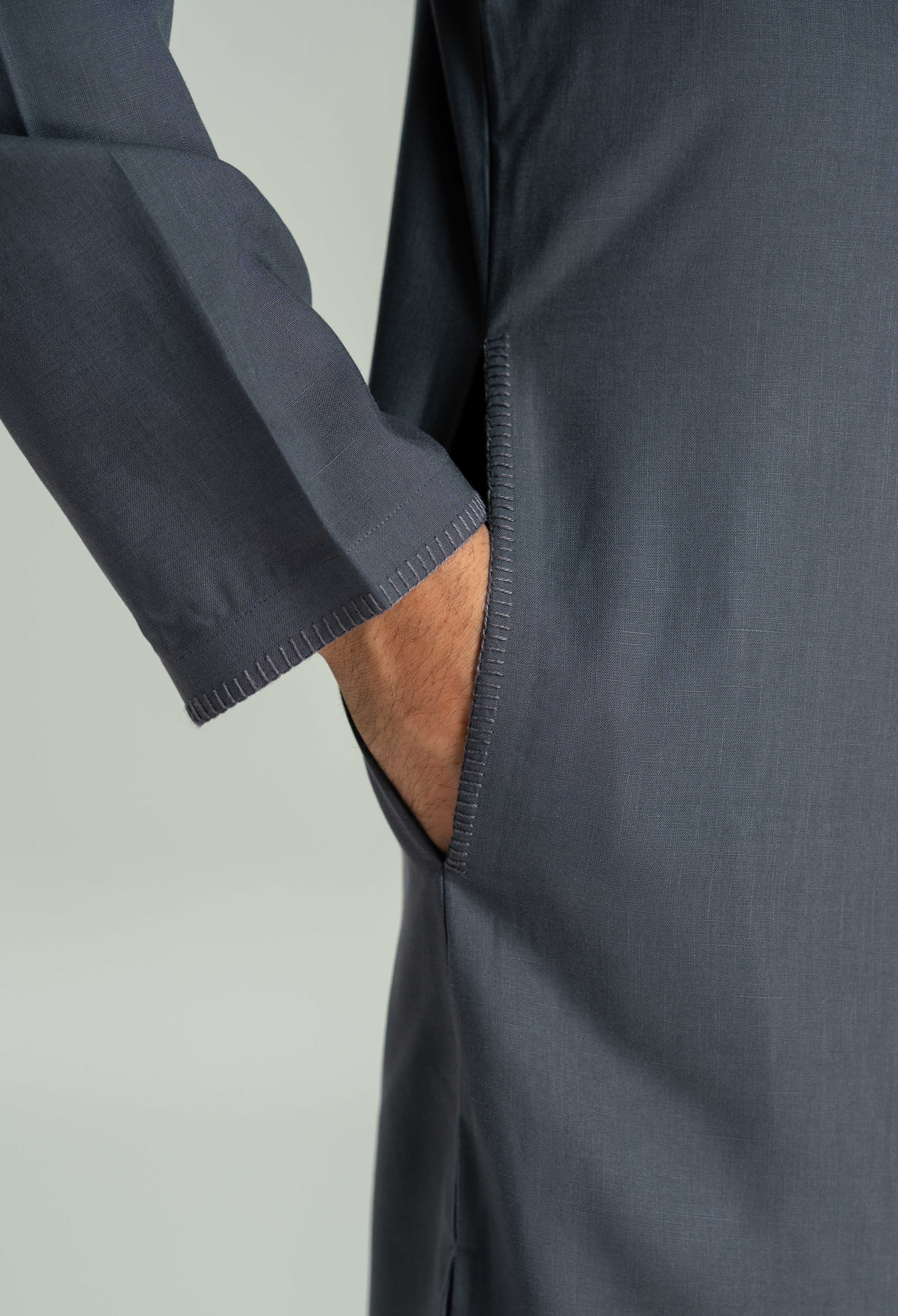 Metalic Grey Tencel Linen Cord's Set - Image 3