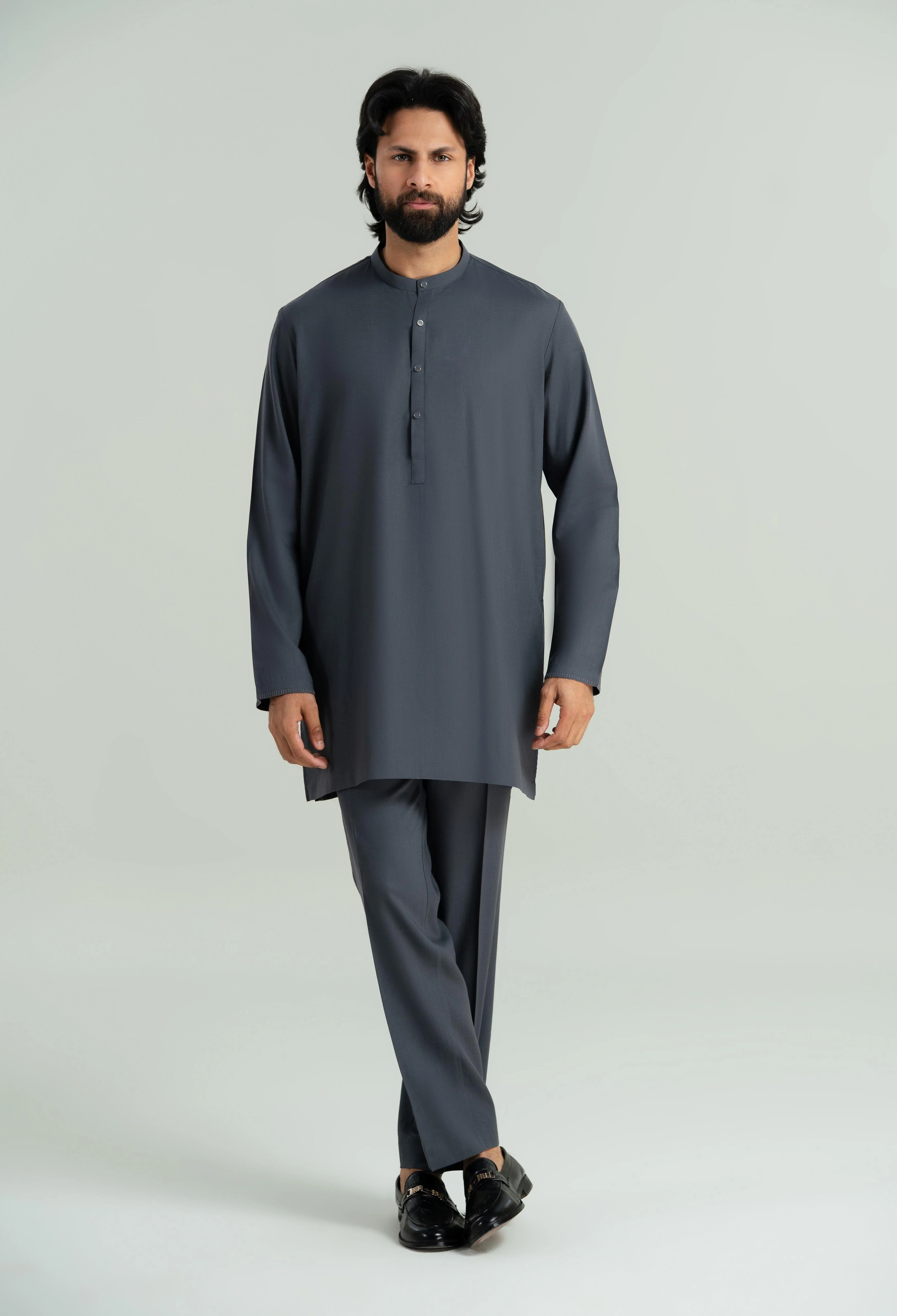 Metalic Grey Tencel Linen Cord's Set - Image 4