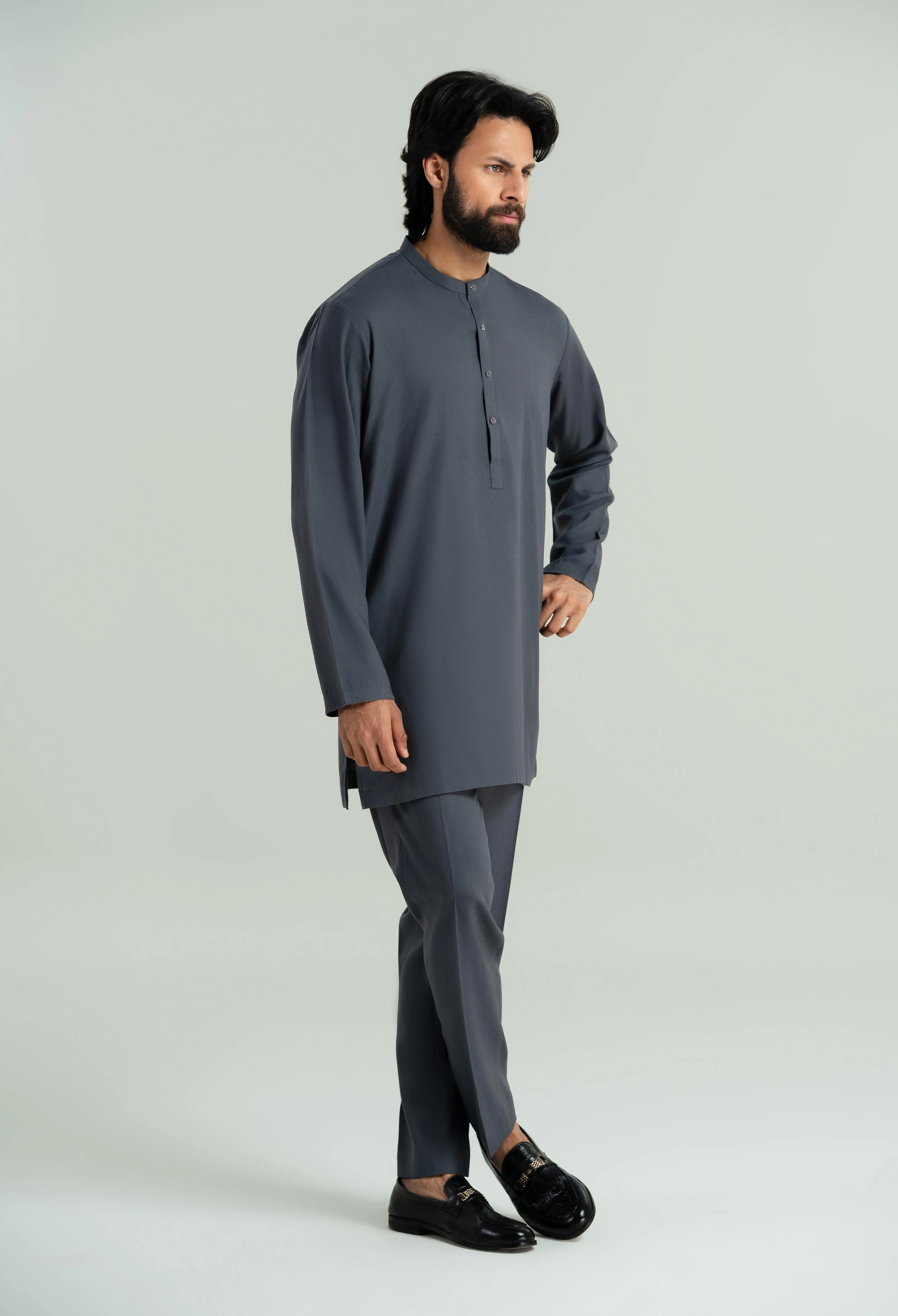 Metalic Grey Tencel Linen Cord's Set - Image 5