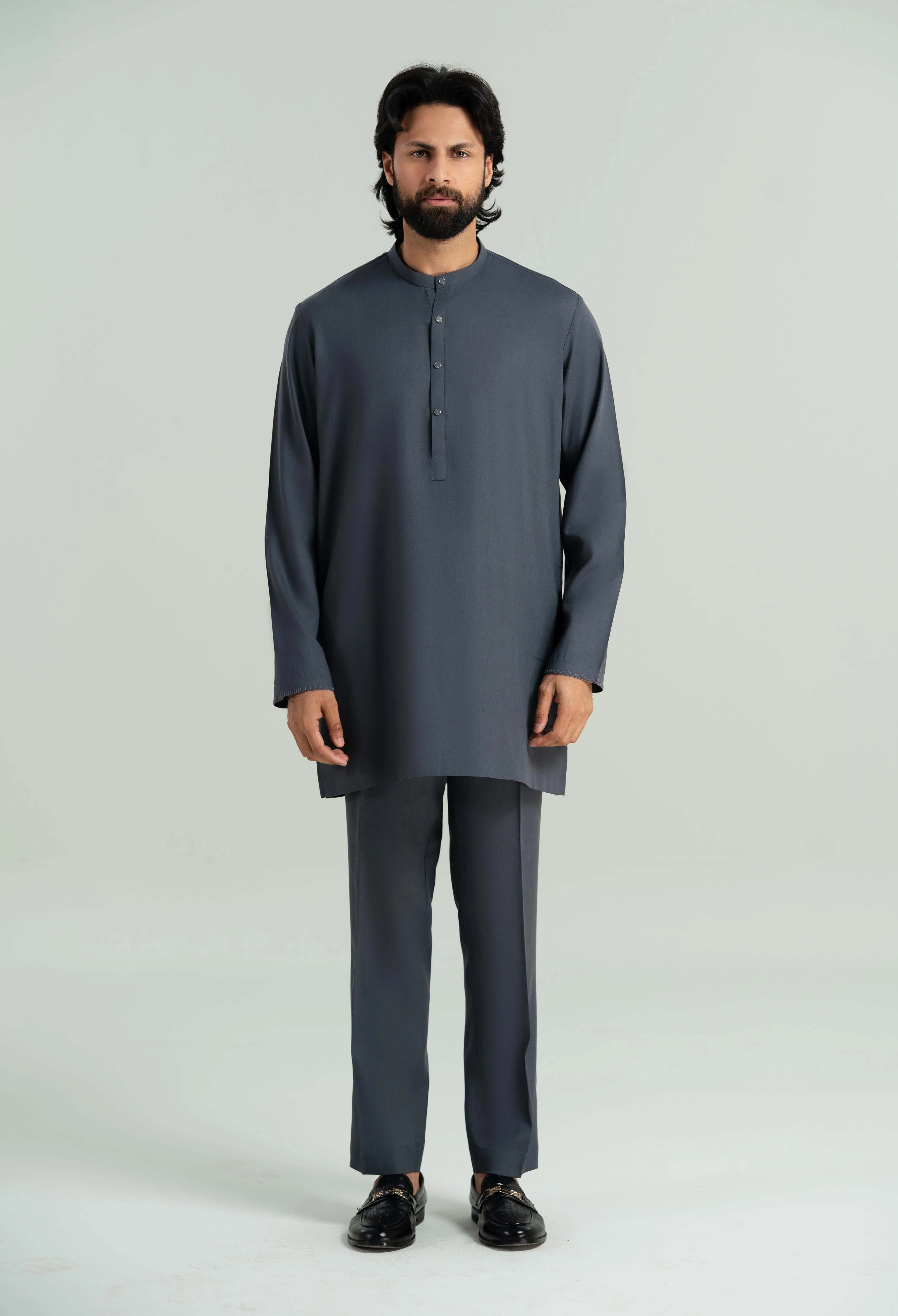 Metalic Grey Tencel Linen Cord's Set - Image 7