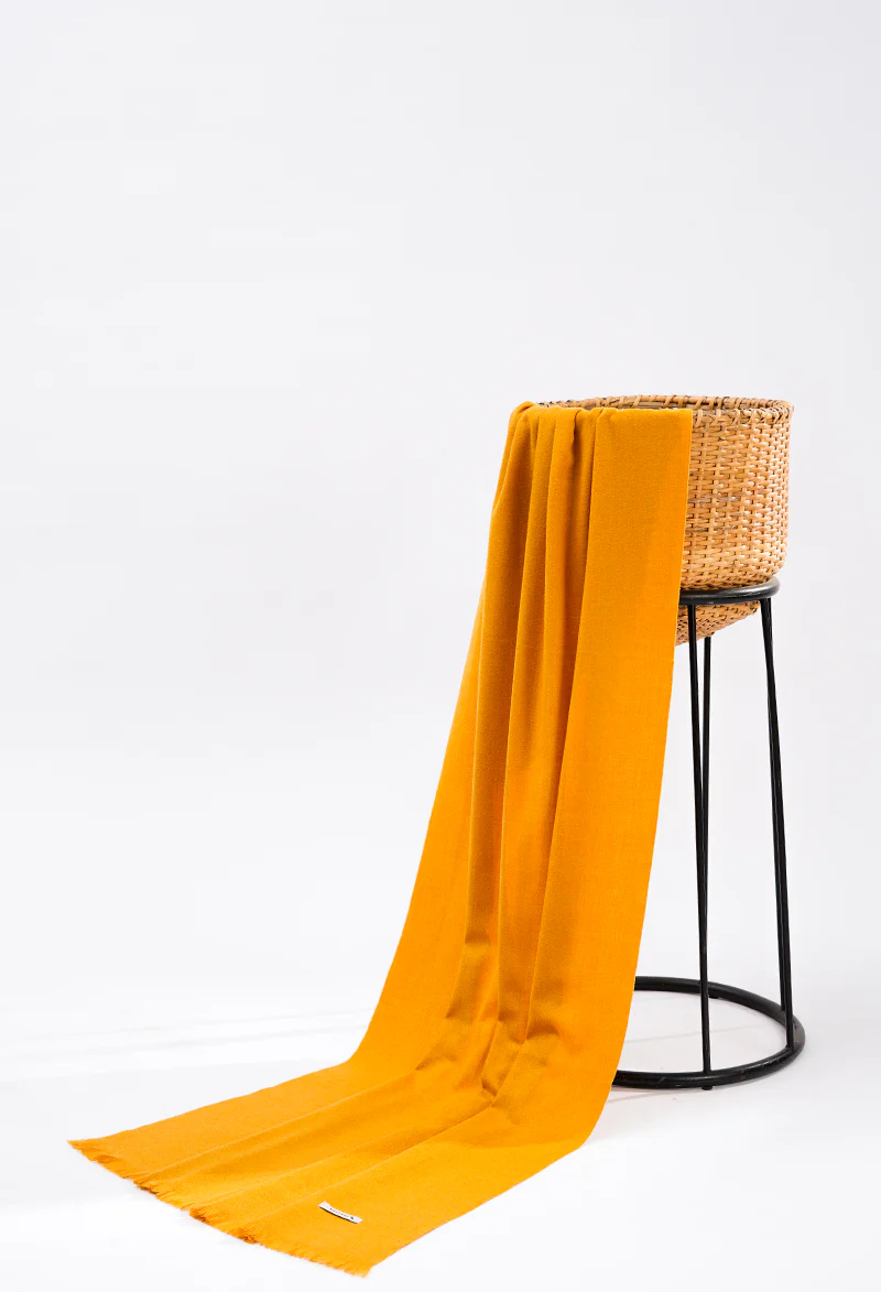 Mustard cashmere Stole - Image 4