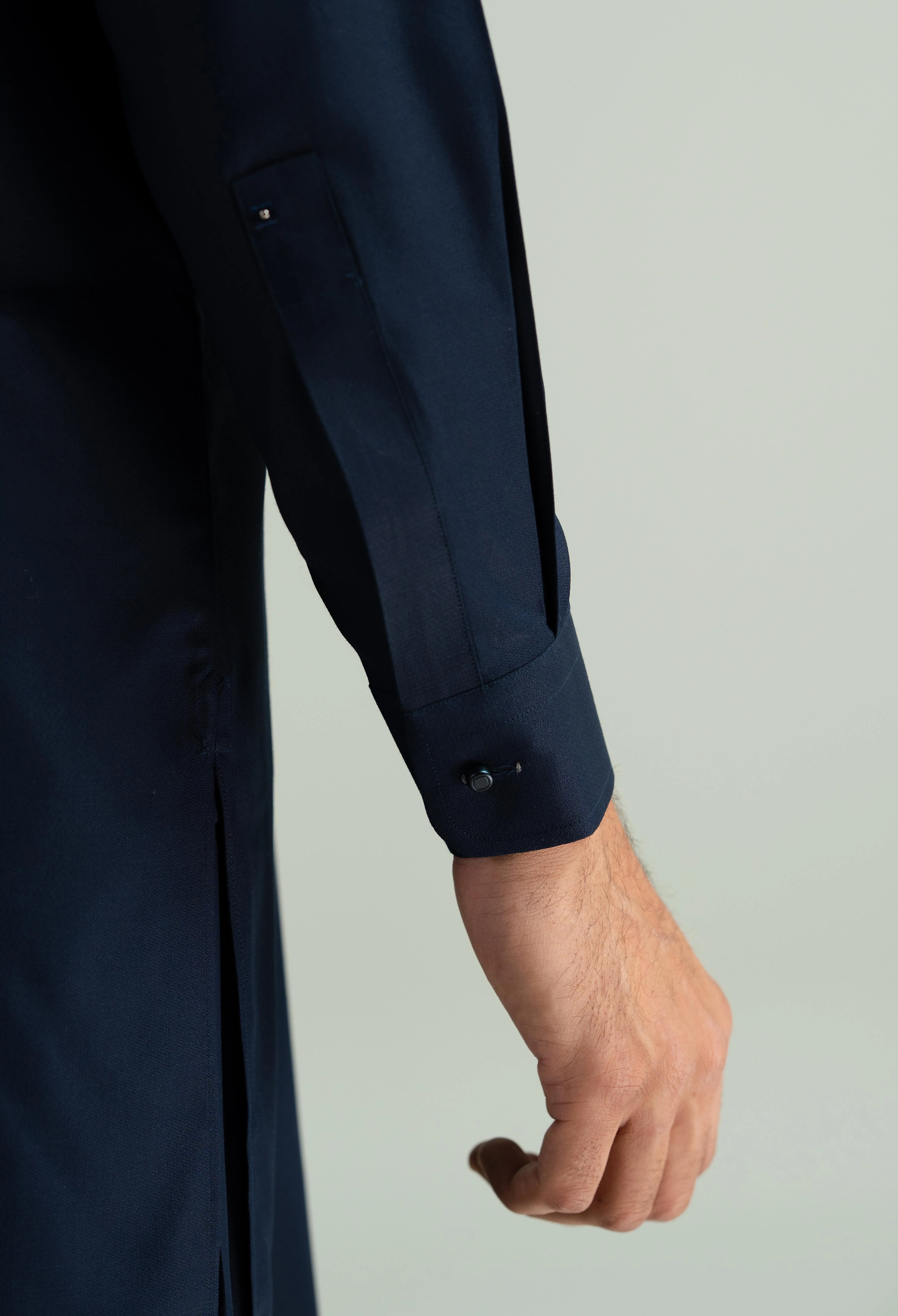 Navy Blue Blended Kameez Shalwar - Image 5