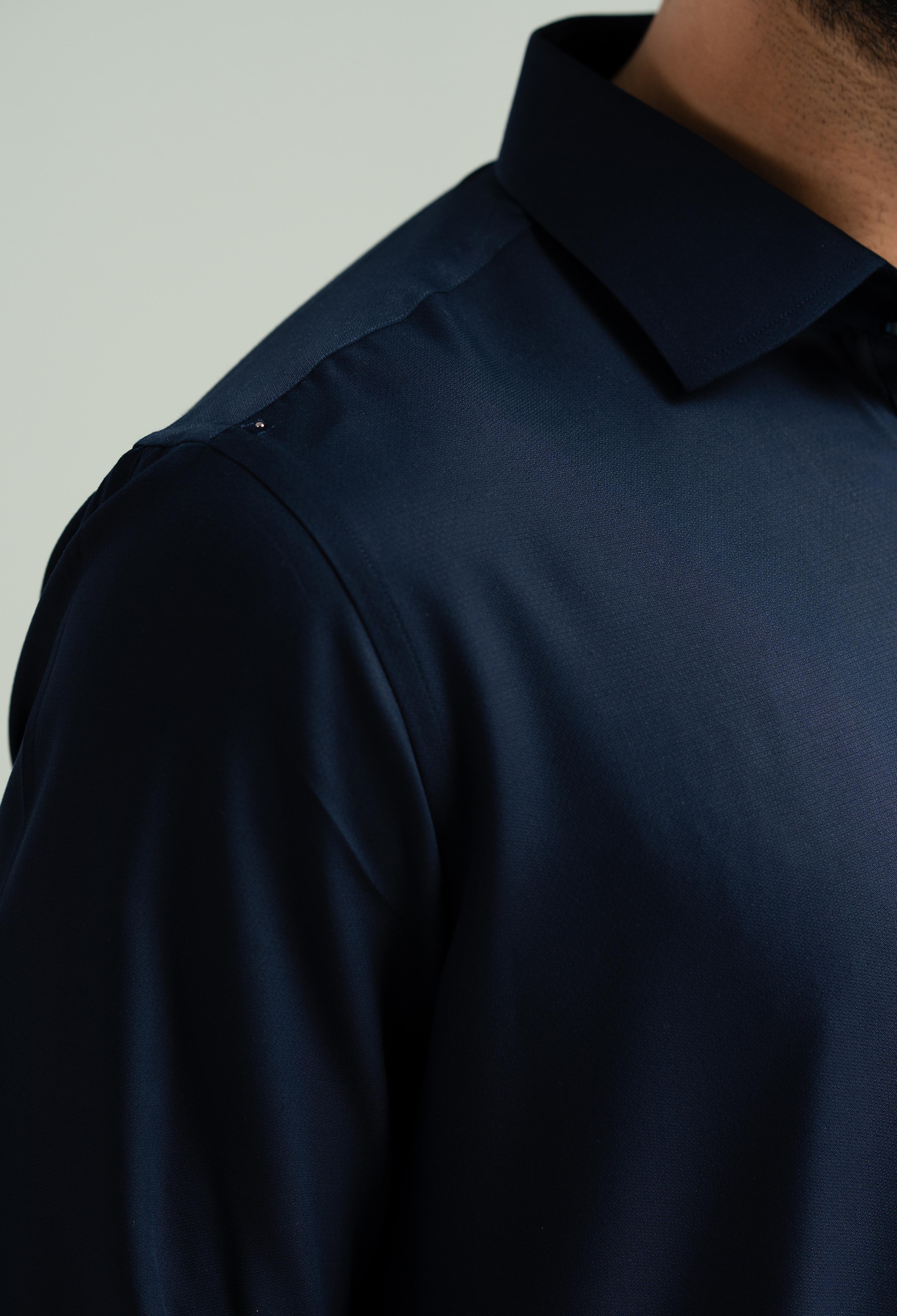 Navy Blue Blended Kameez Shalwar - Image 6