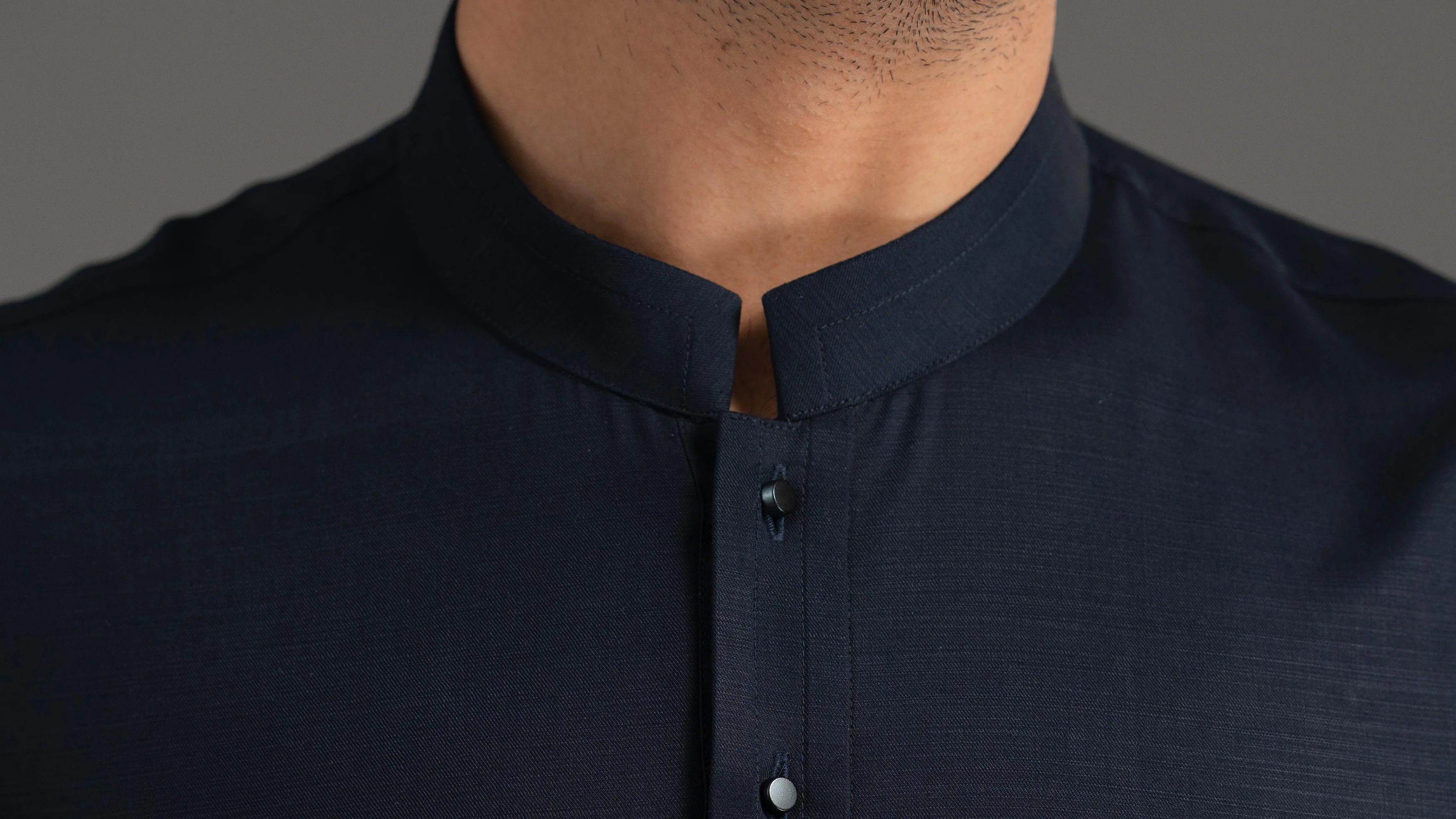 Navy Blue Blended Kurta Pajama - Image 6