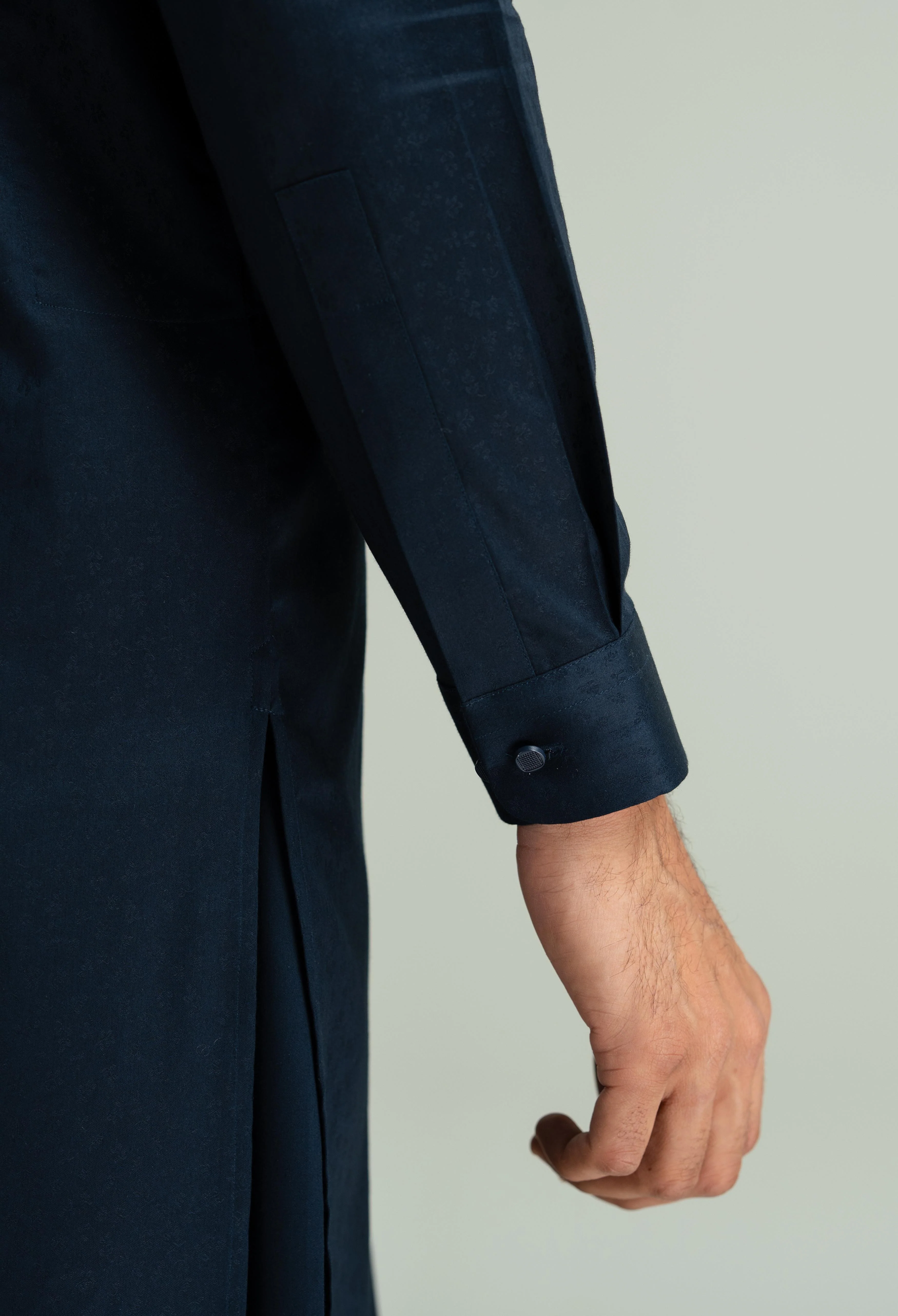Navy Blue Cotton Kameez Shalwar - Image 3