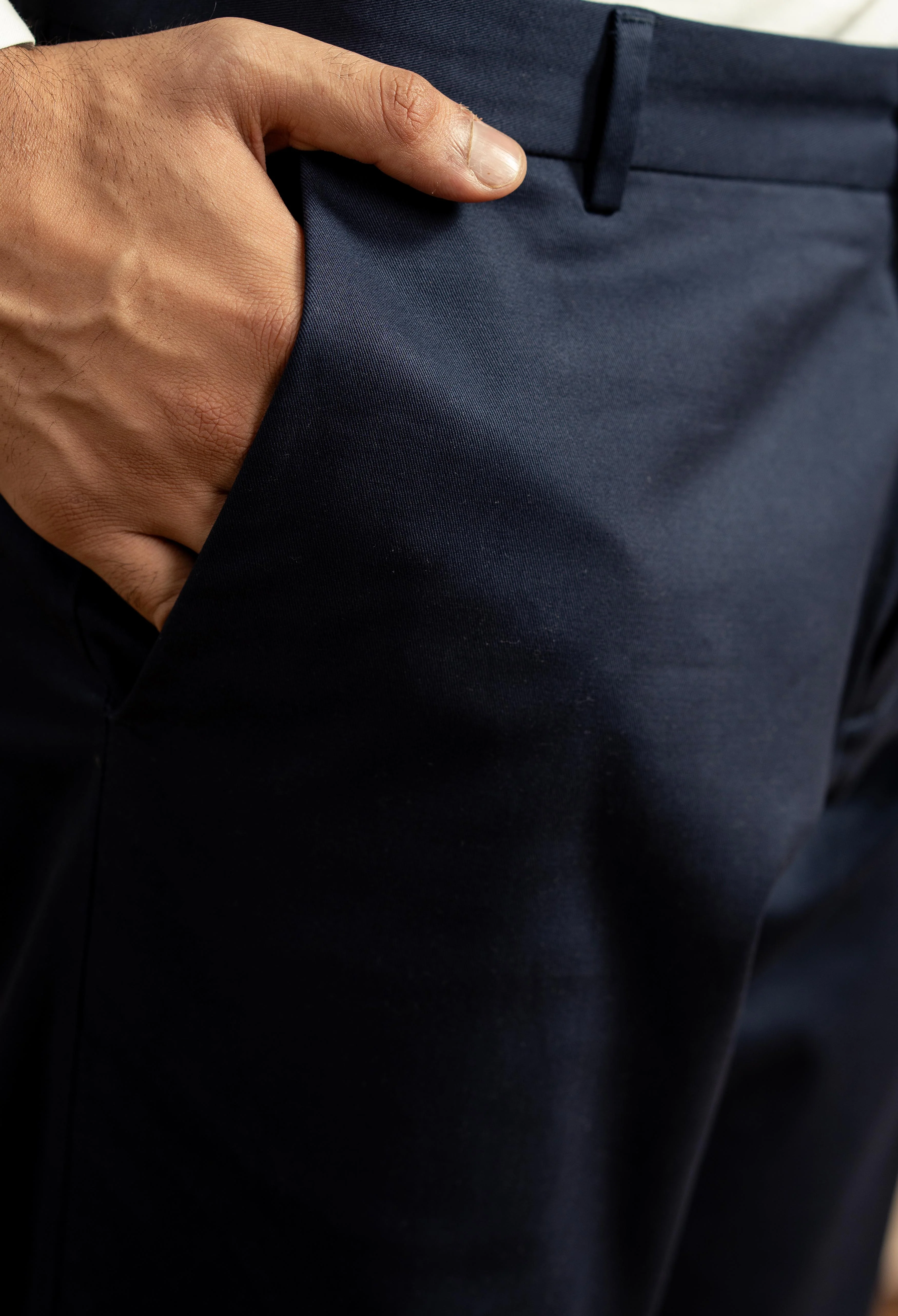 Navy Blue Cotton Trouser - Image 4