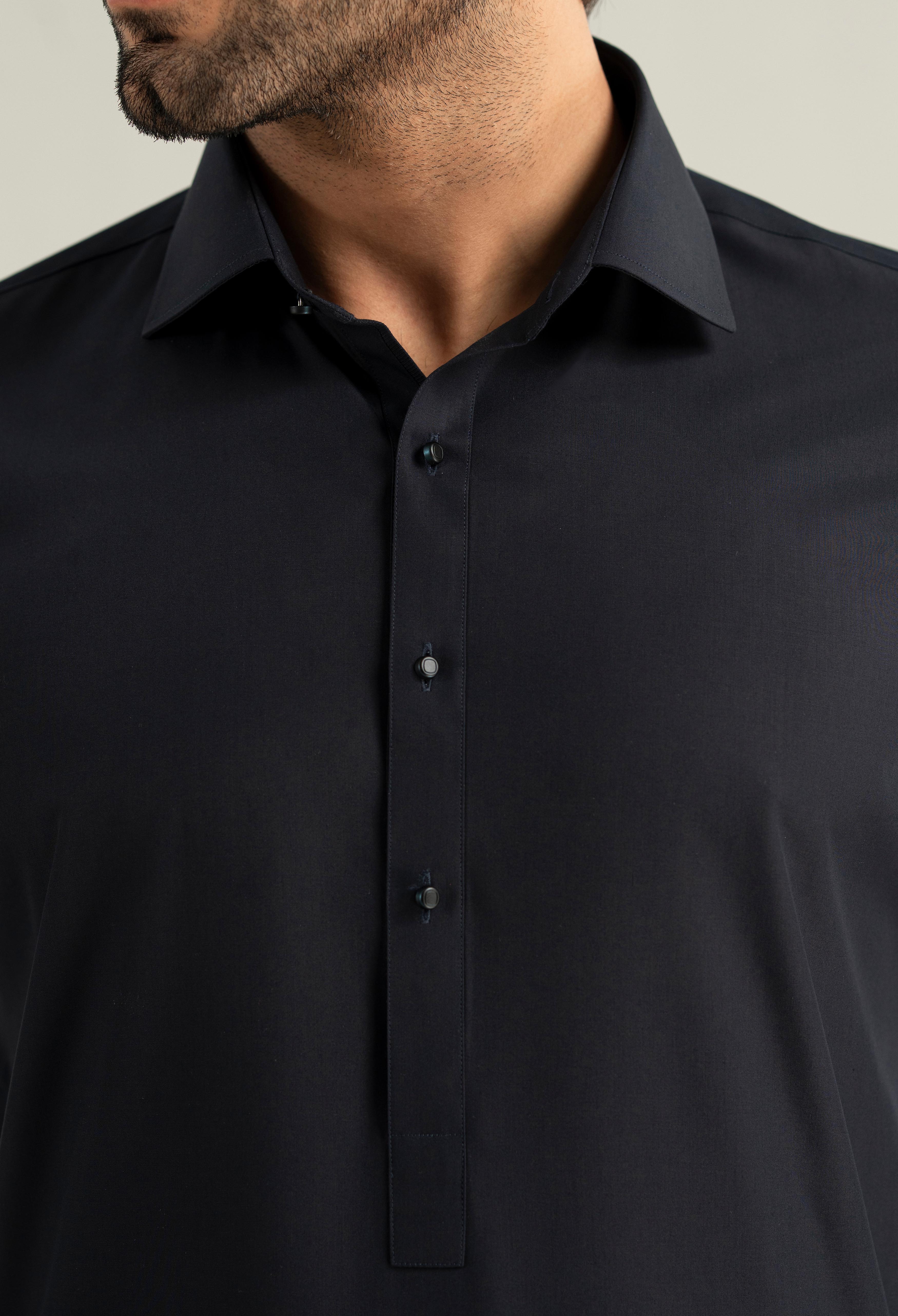 Navy Blue Detailing Kameez Shalwar - Image 3