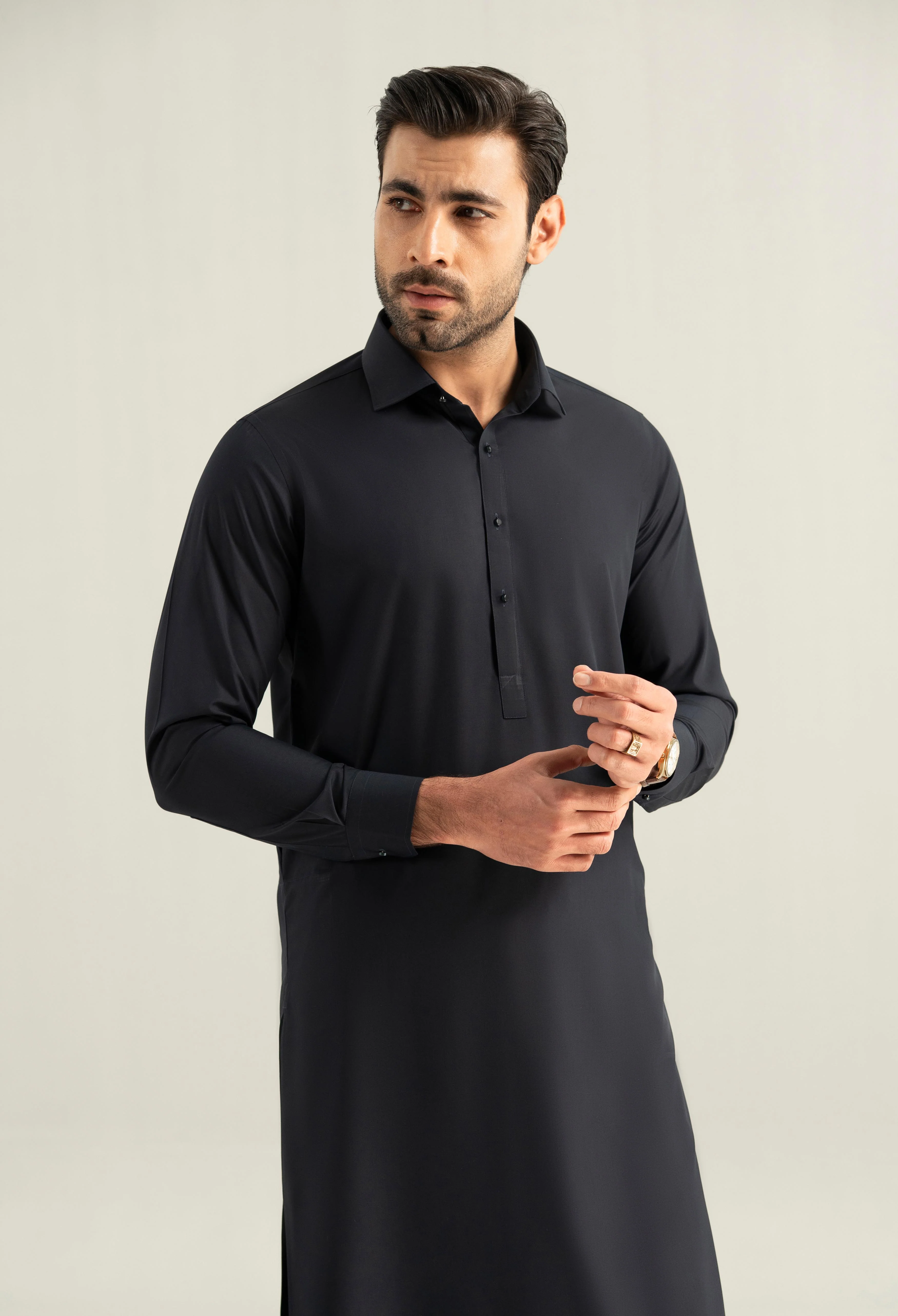Navy Blue Detailing Kameez Shalwar - Image 7